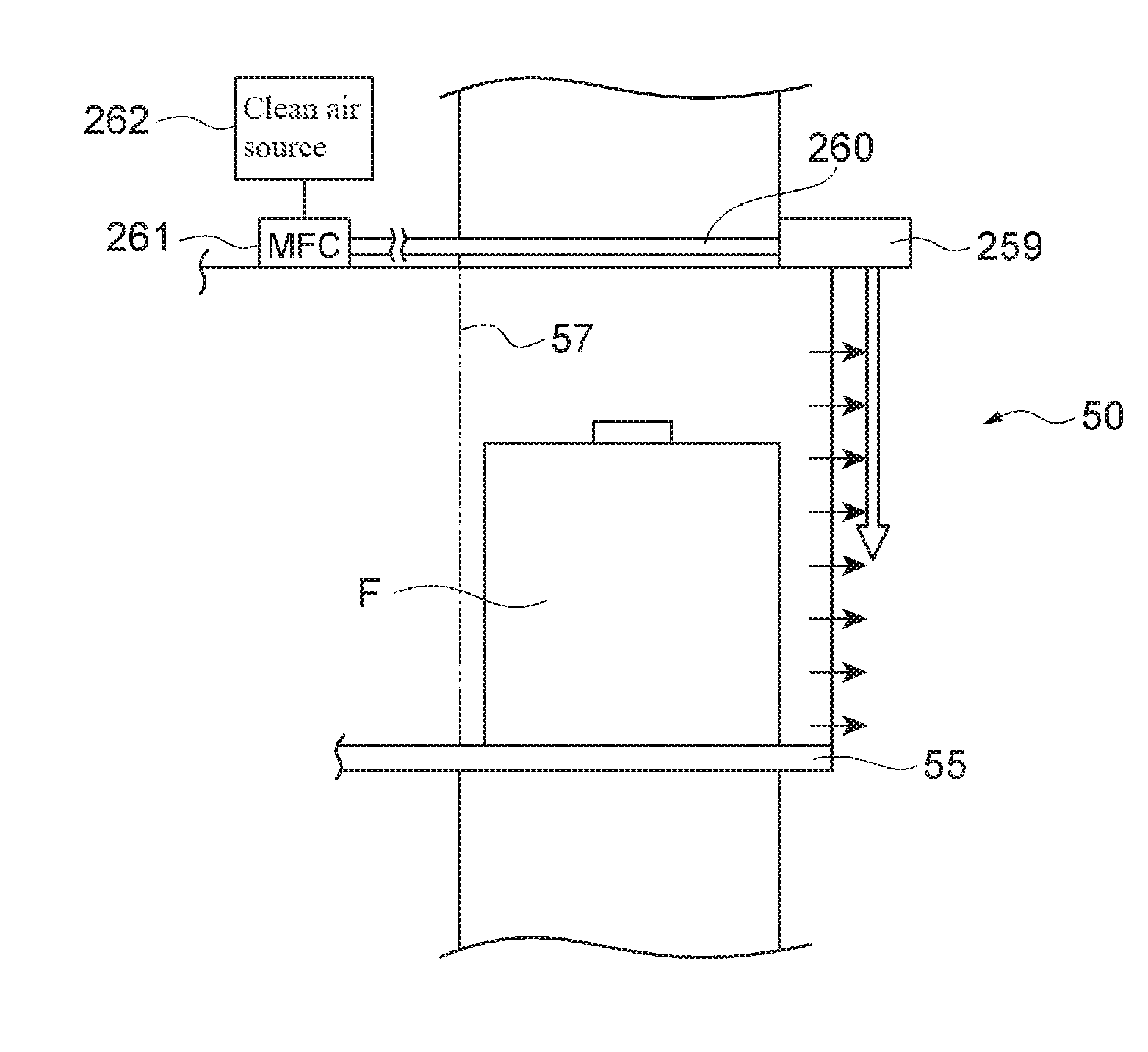 Purge device and method of diffusing gas including purge gas