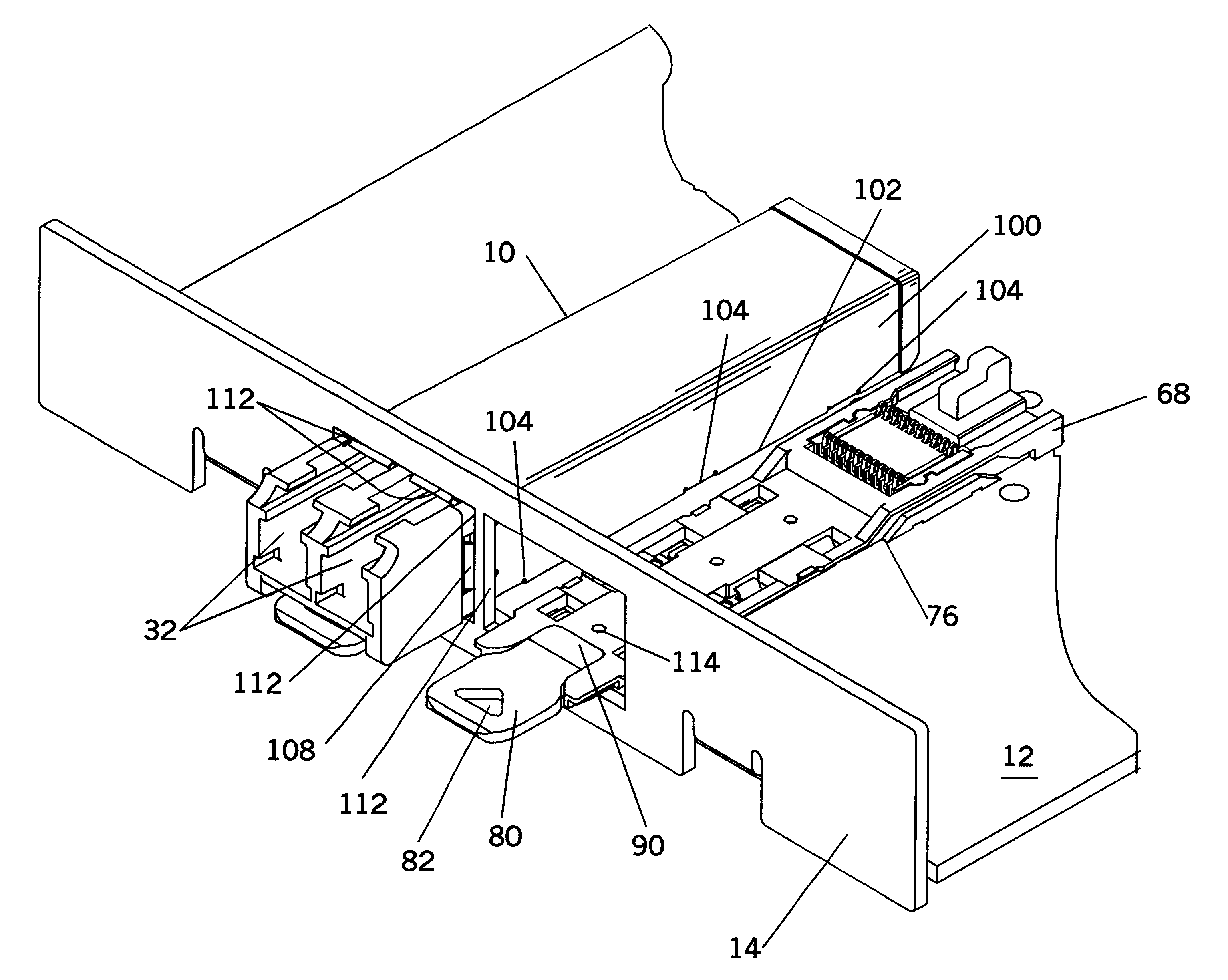 Removable small form factor fiber optic transceiver module and electromagnetic radiation shield