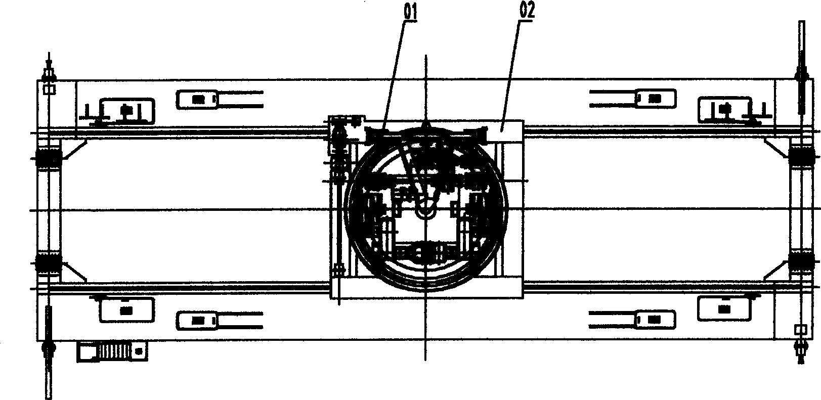 Guide and rotation mechanism for crane hanger