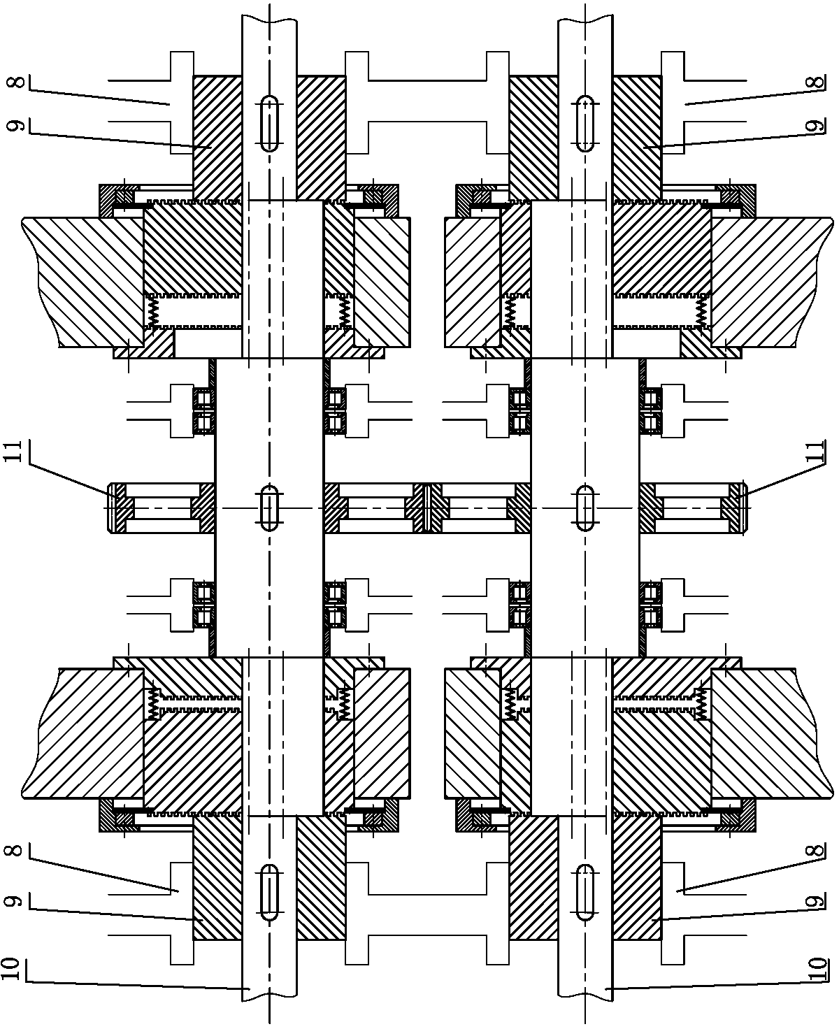 Synchronous regulation structure for stroke of pressing machine