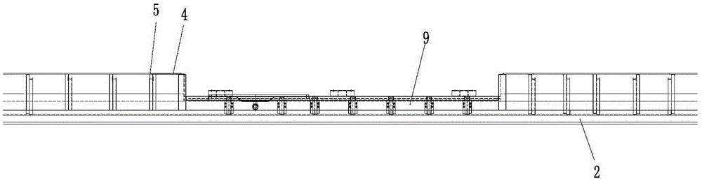 Ceiling fault surface structure of urban rail stainless steel vehicle