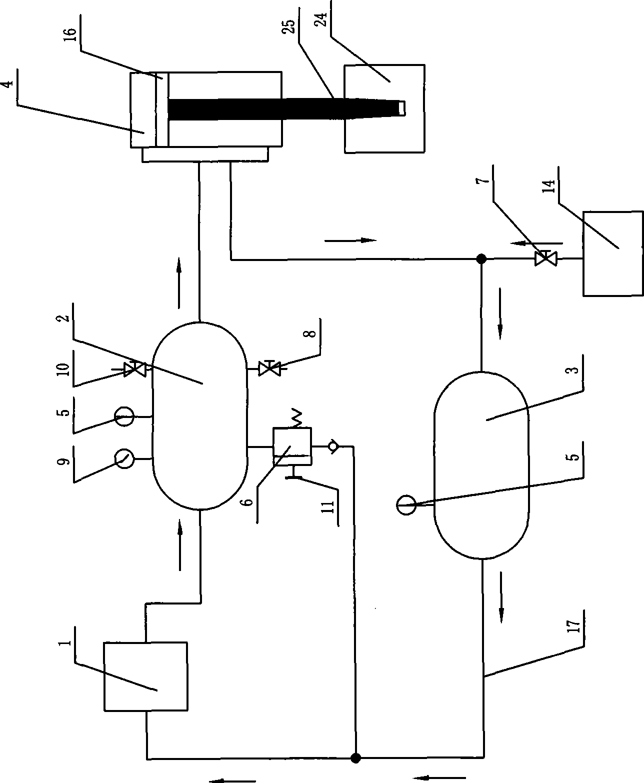 High-speed air-actuated hammer-forging device