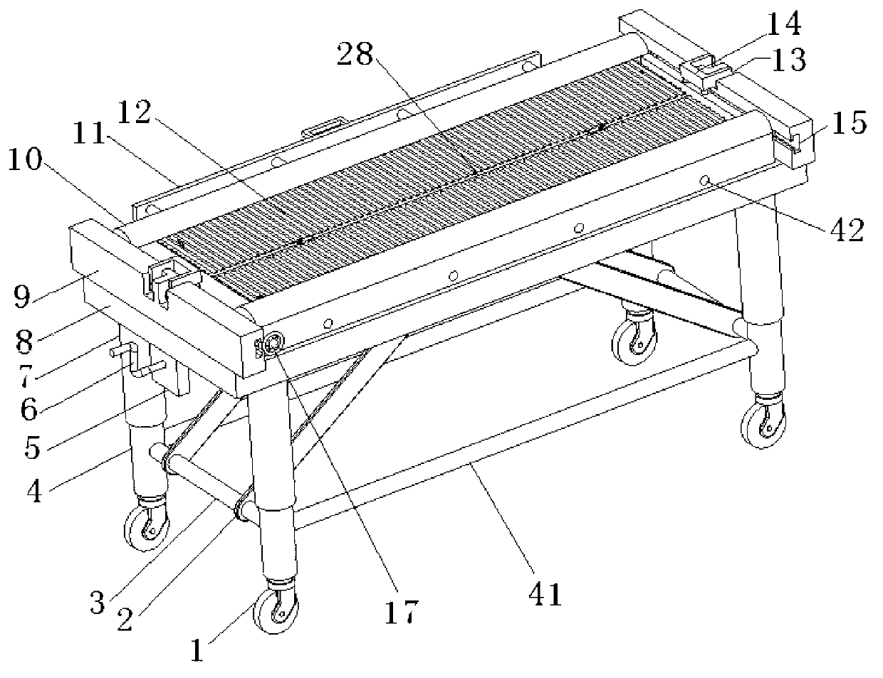 Air cushion type operation patient transfer trolley