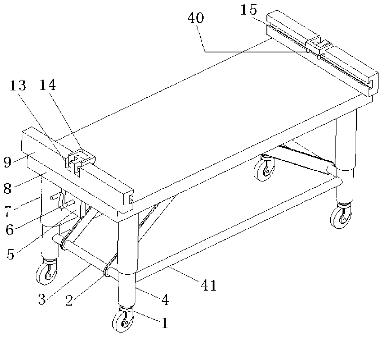 Air cushion type operation patient transfer trolley