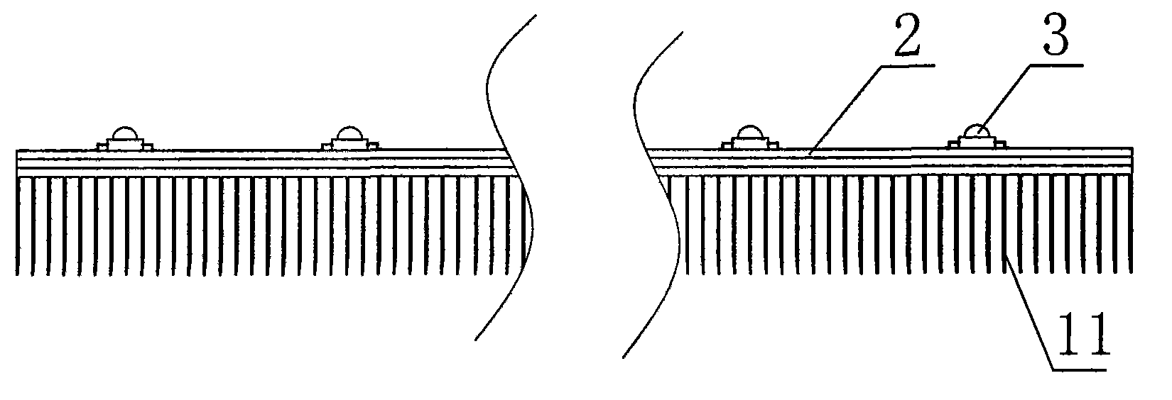 Radiating method of LED radiator and radiator for implementing same