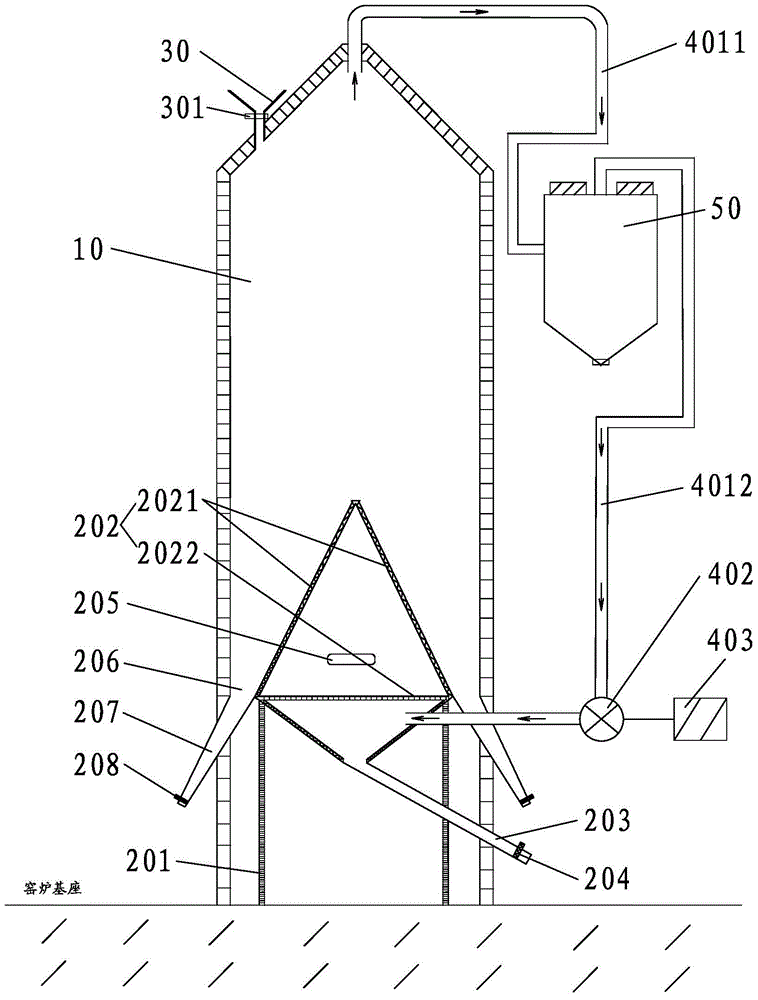 A kind of anthracite lime kiln which adopts the fire bar combustion method to continuously add combustion materials