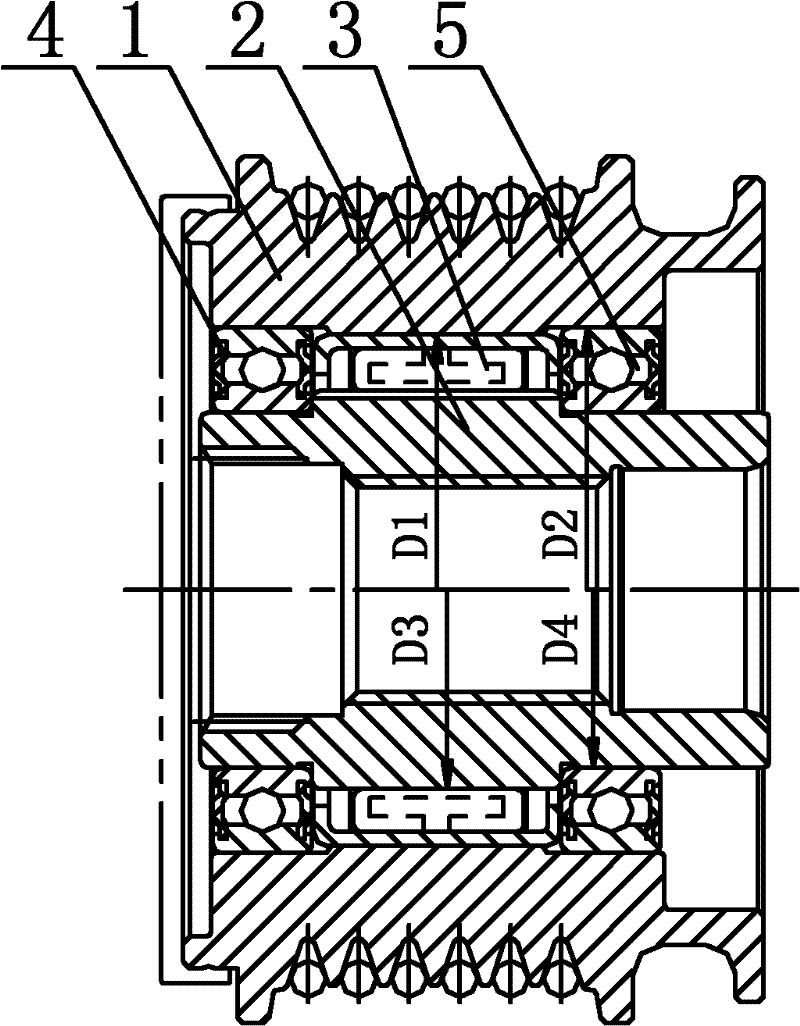 Reliable positioning of one-way pulley and its pulley assembly