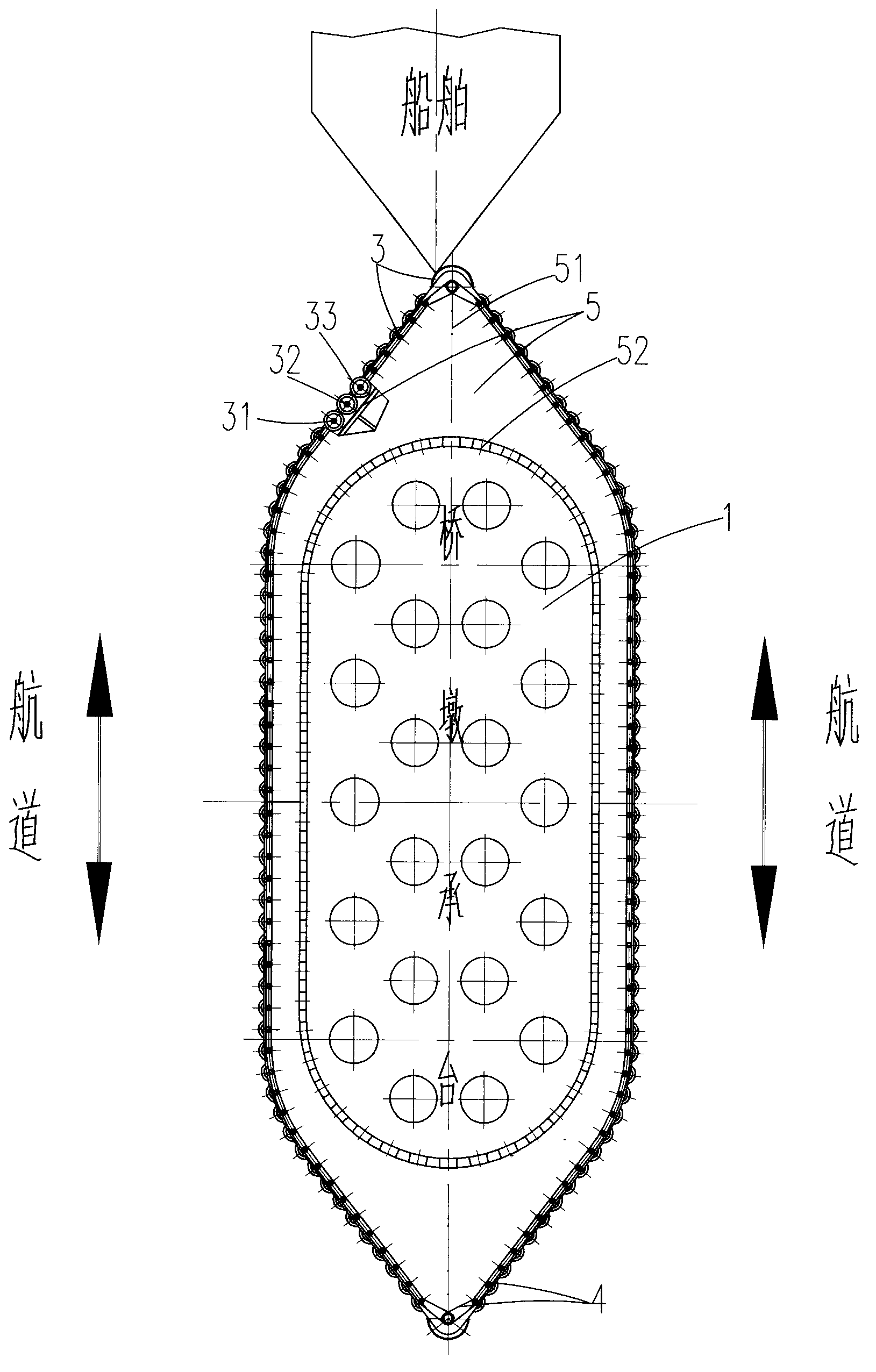 Overwater boat collision protecting device