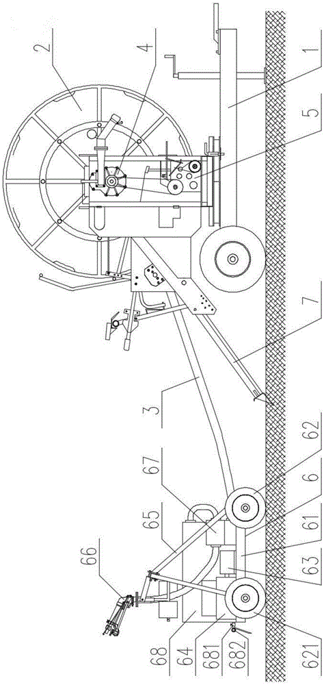 Sprinkler wagon self-walking type reel sprinkler and using method thereof