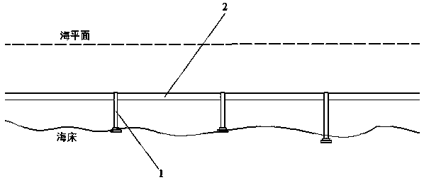 Wheel track vehicle submarine vacuum pipeline traffic system suitable for strait channel