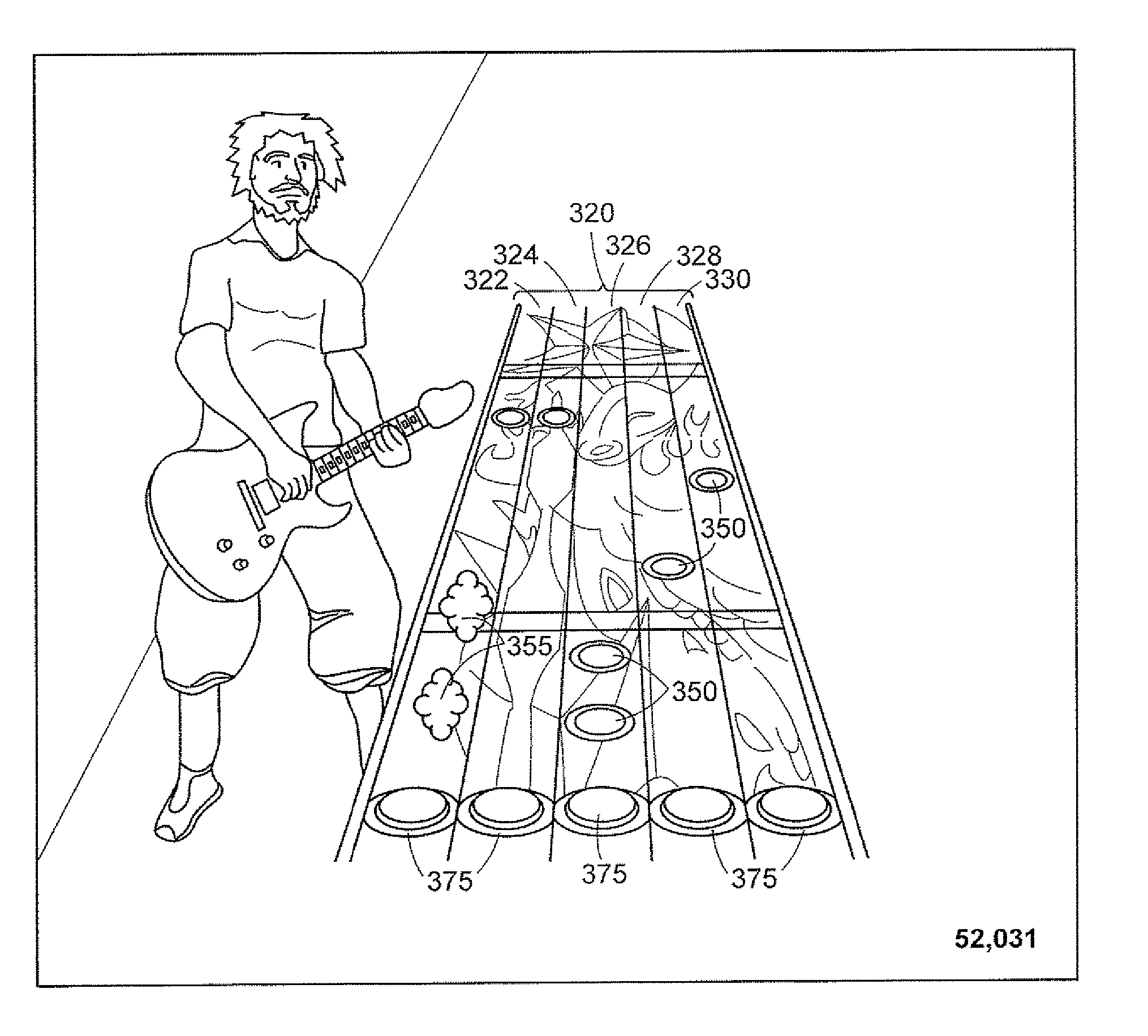 Game controller simulating a musical instrument