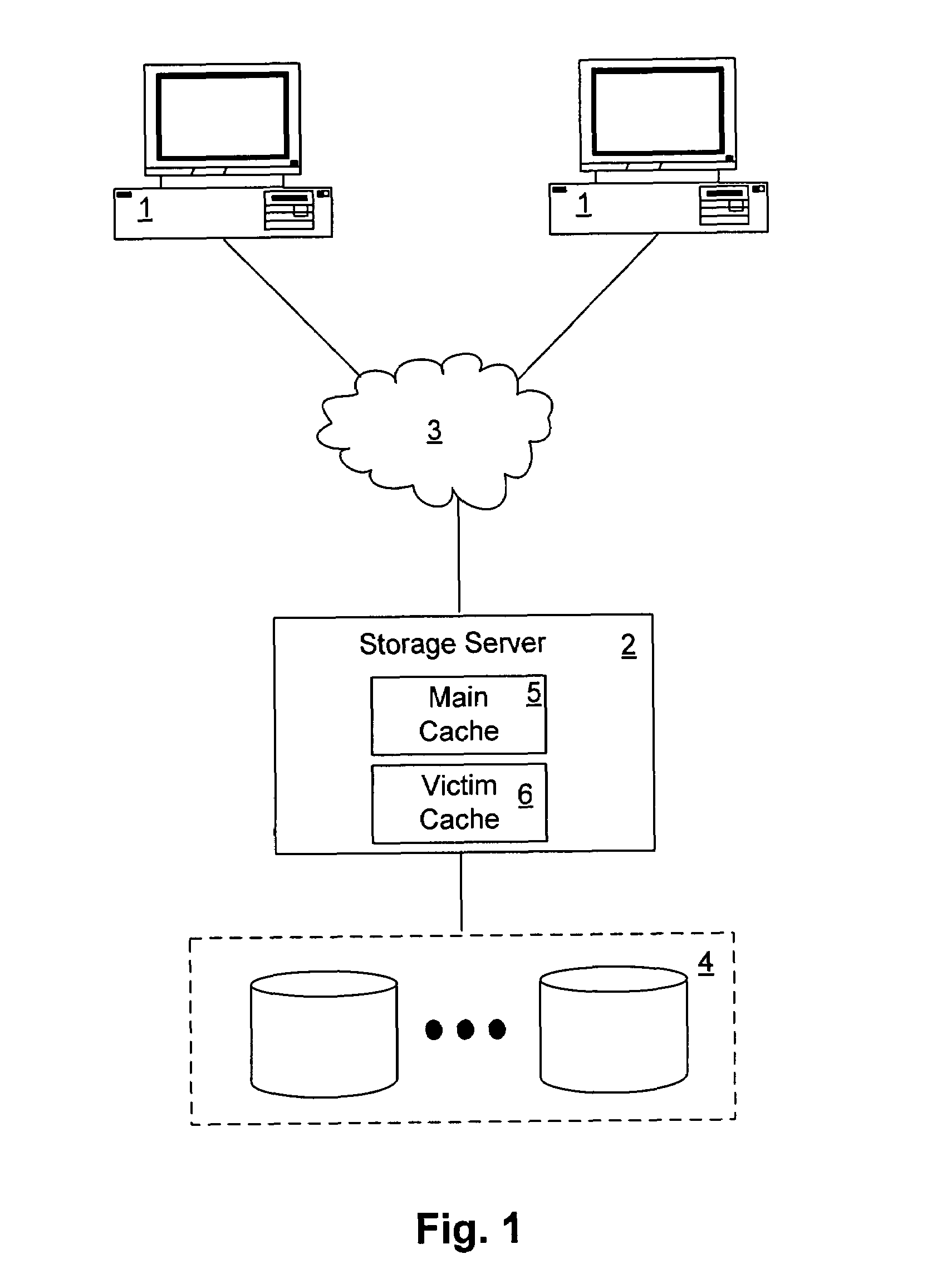 Partial tag offloading for storage server victim cache