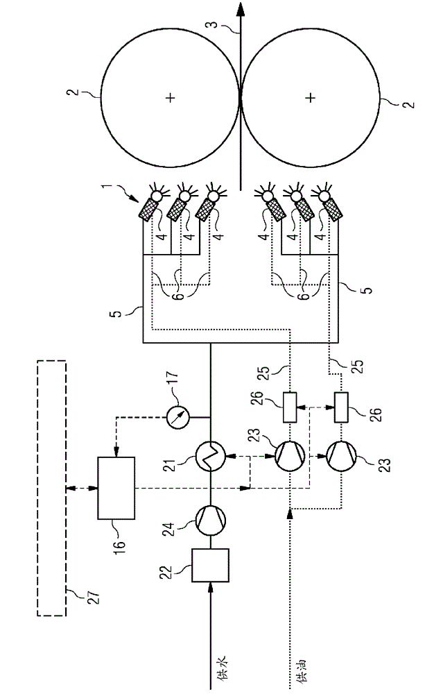 Low maintenance nozzle mixer unit for roll nip lubrication