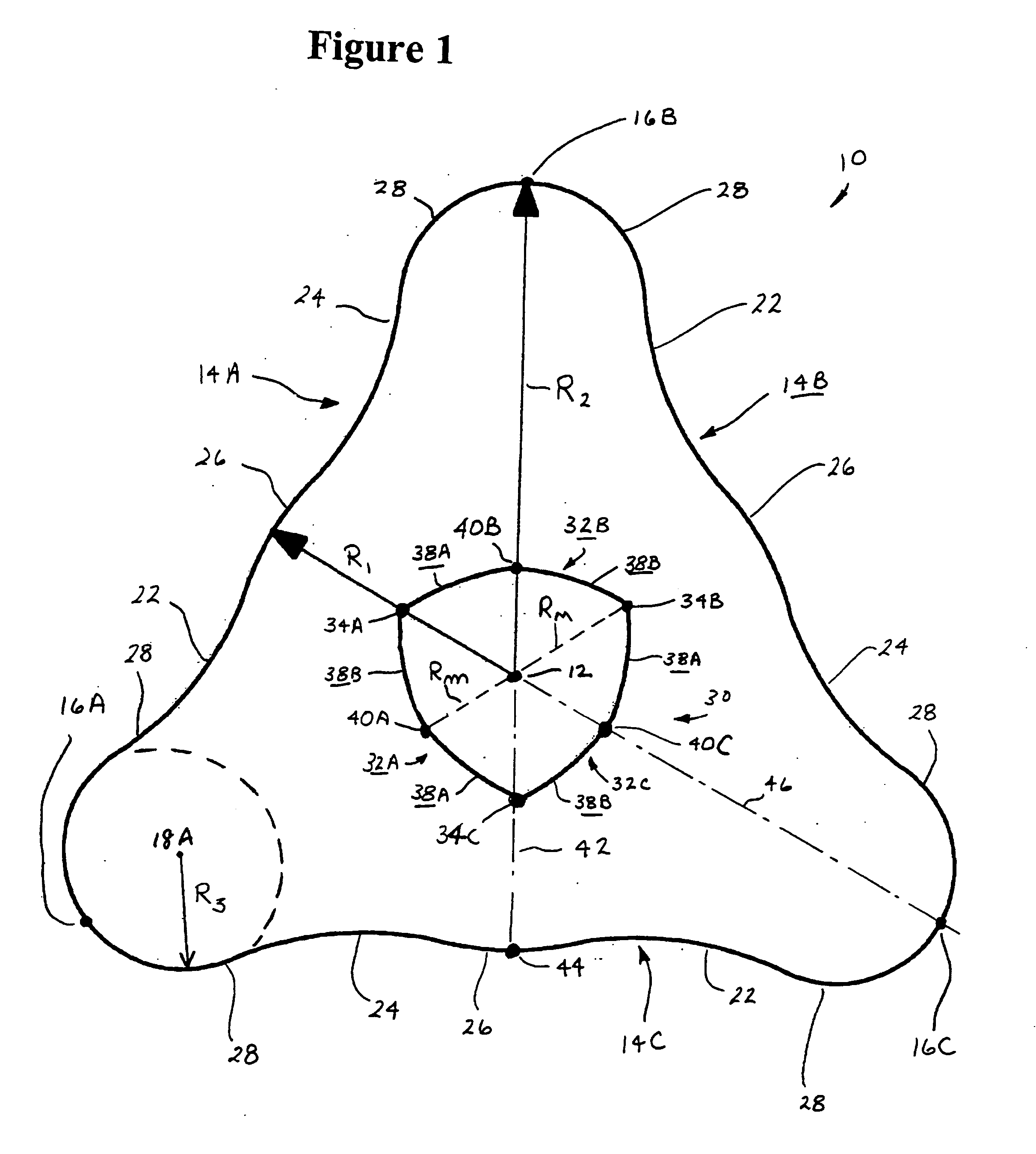 Bulked continuous filament having a three-sided exterior cross-section and a convex six-sided central void and yarn and carpet produced therefrom