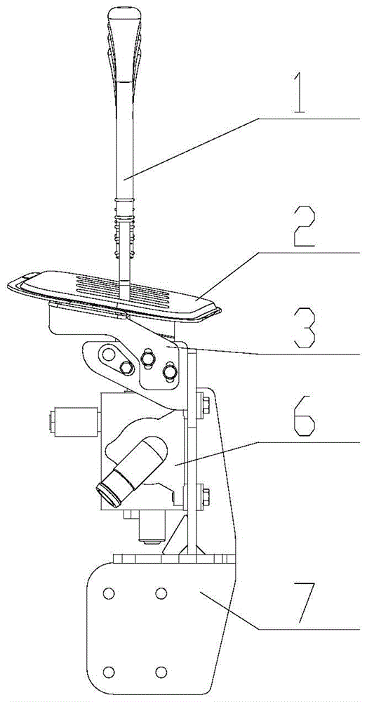 Multi-way valve control device, forklift with same and assembling method