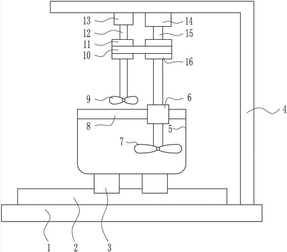 Mixing and high-efficient cooling device for chemical raw materials