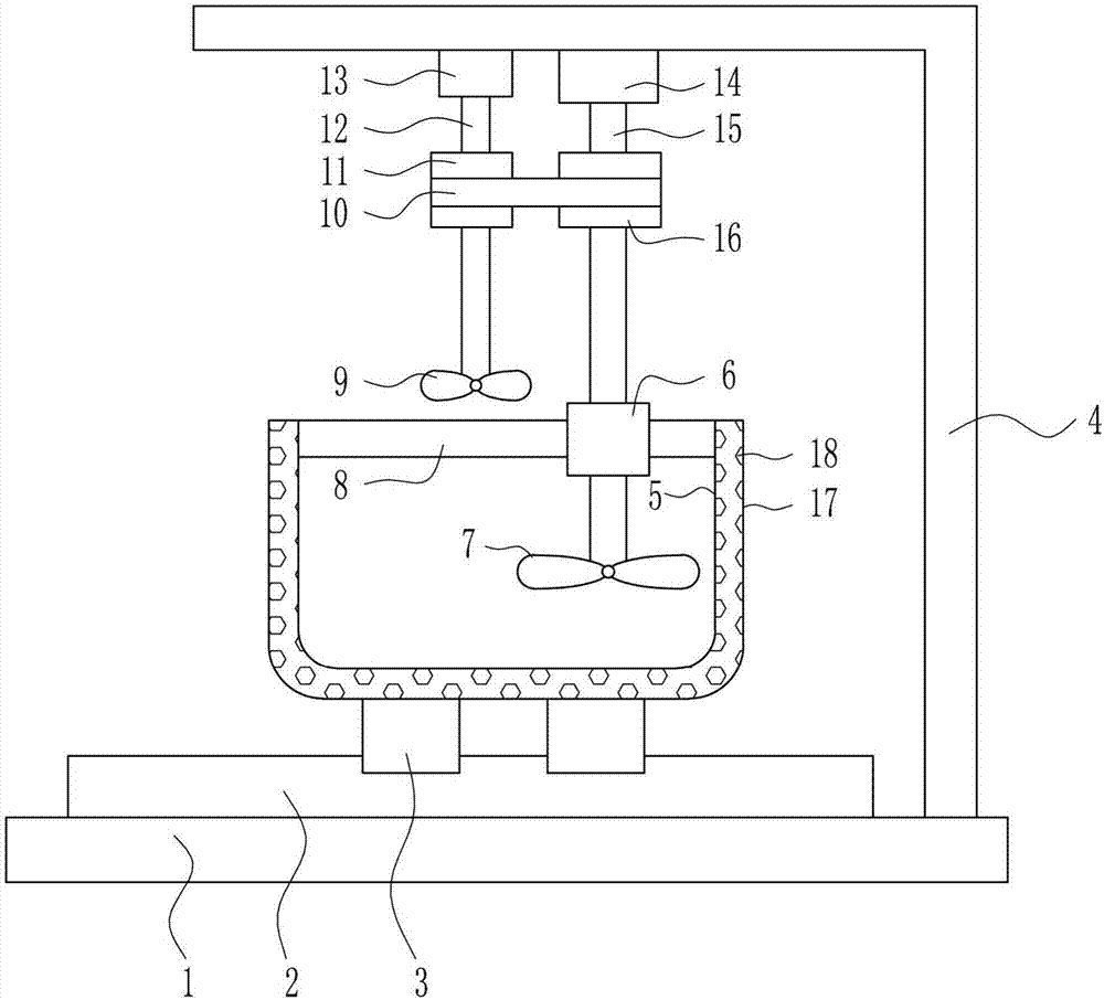 Mixing and high-efficient cooling device for chemical raw materials