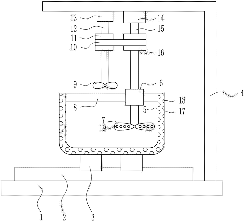 Mixing and high-efficient cooling device for chemical raw materials