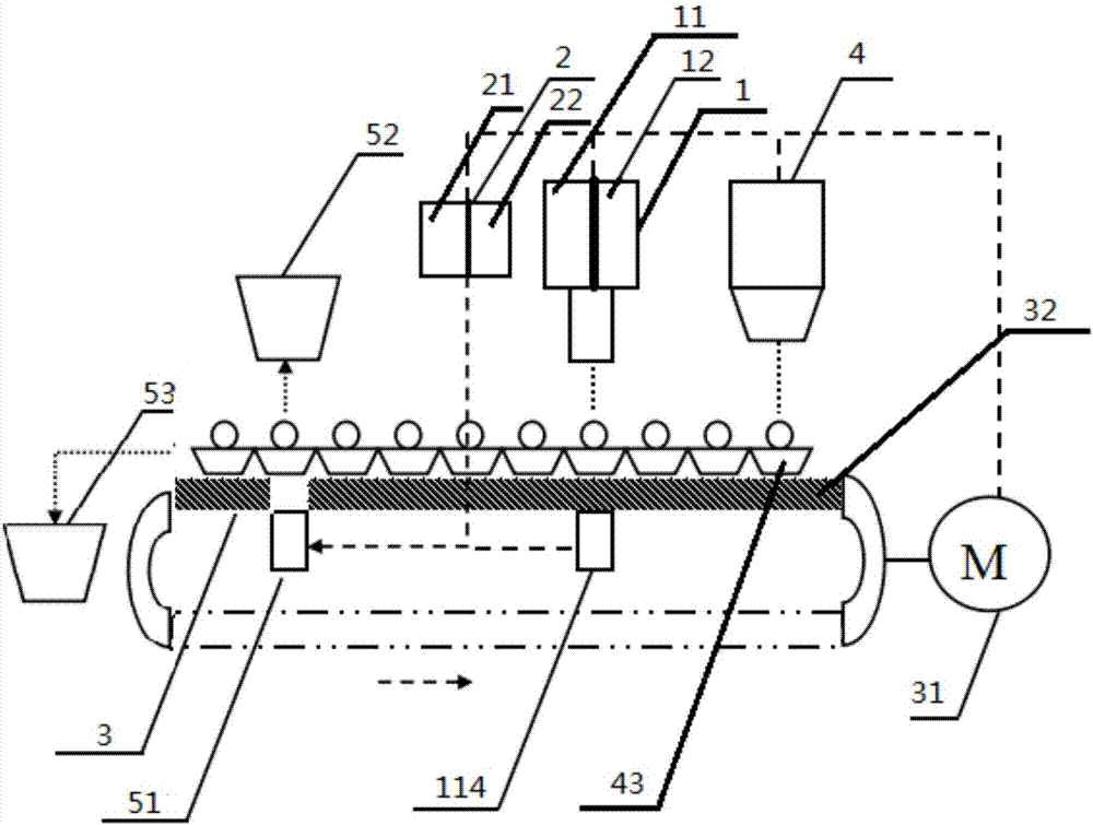 On-line detection device and method for heavy metals in fruits