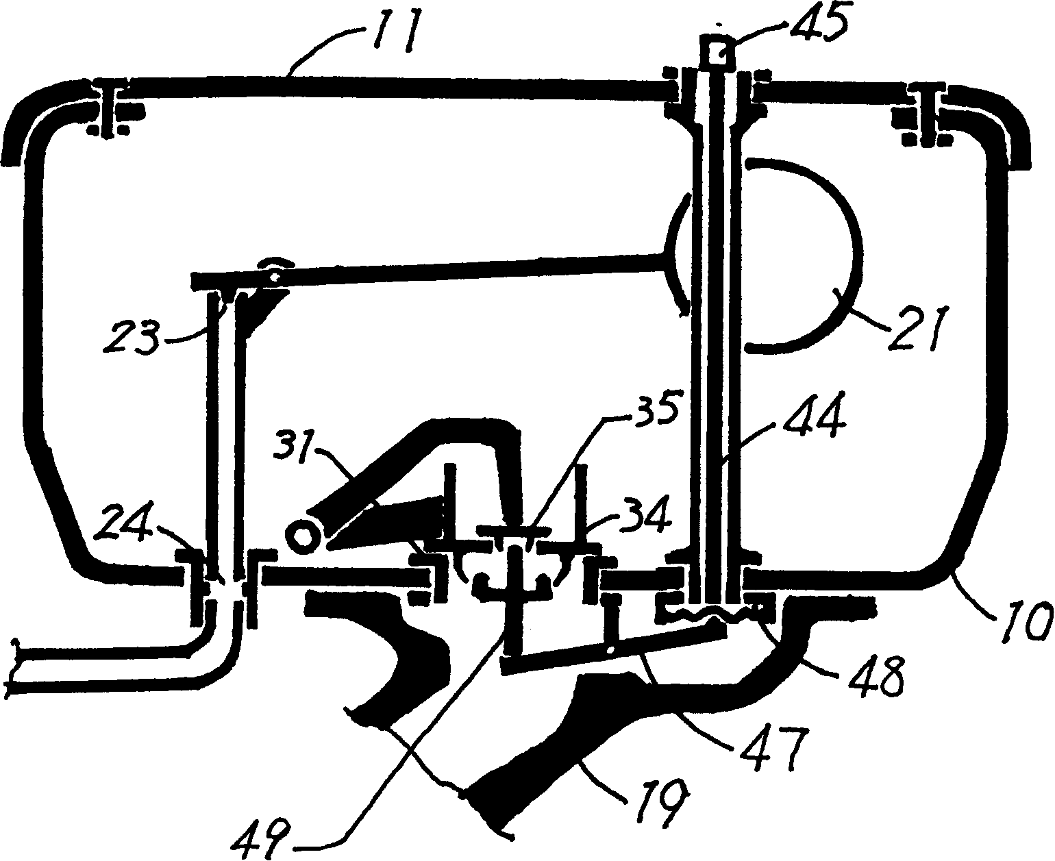 Water tank device for water pressurizing flushing closet