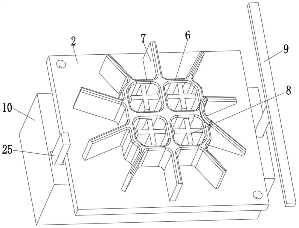 Golf bag headdress flower manufacturing mold and manufacturing method