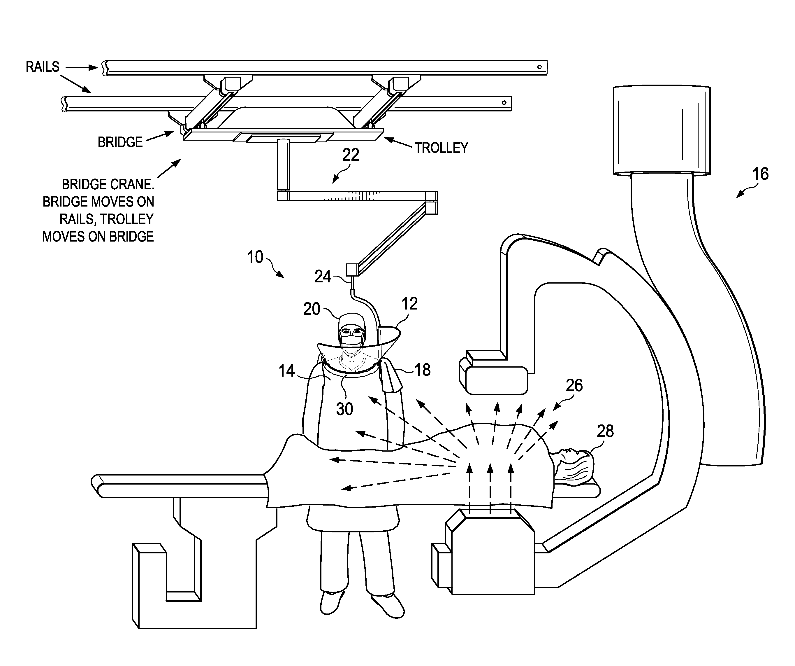 System and method for providing a suspended personal radiation protection system