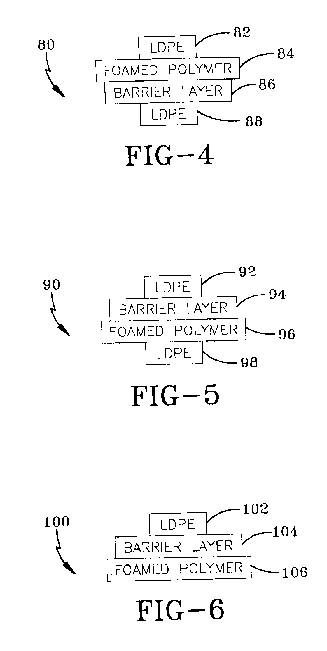 Containers from laminates having a foamed polymer layer