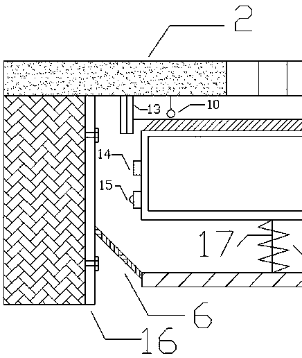 Expansion joint dust collecting device and construction method thereof