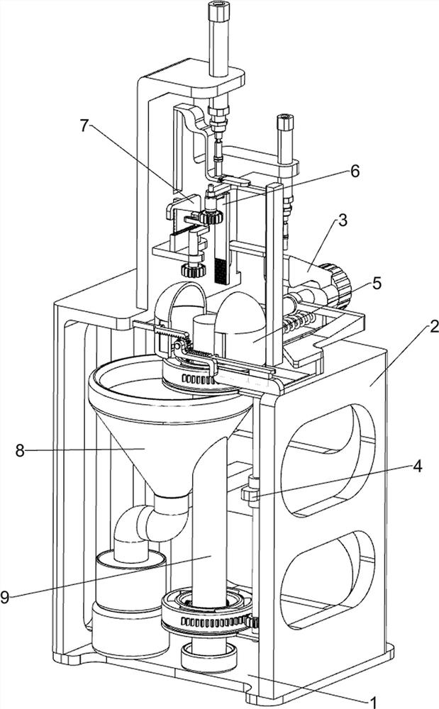 Drilling device used before tripod supporting rod tapping