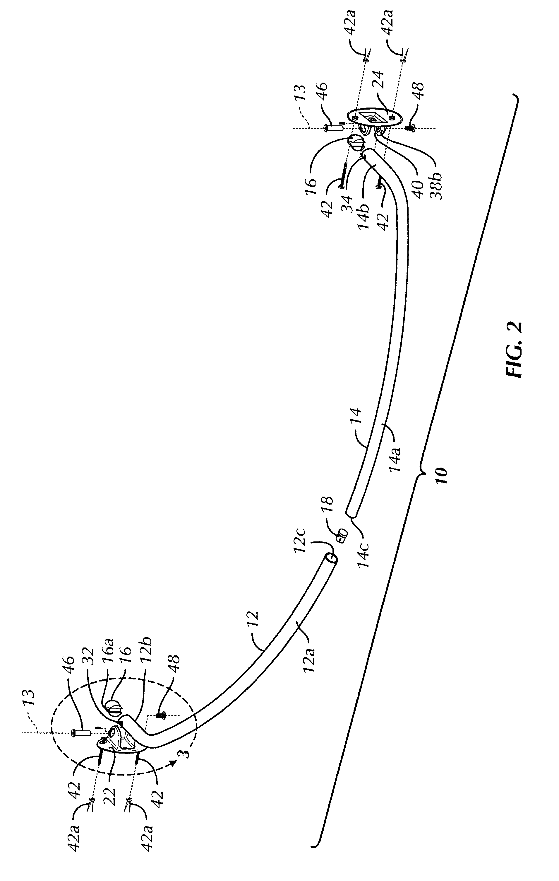 Adjustable Curved Shower Curtain Rod Assembly