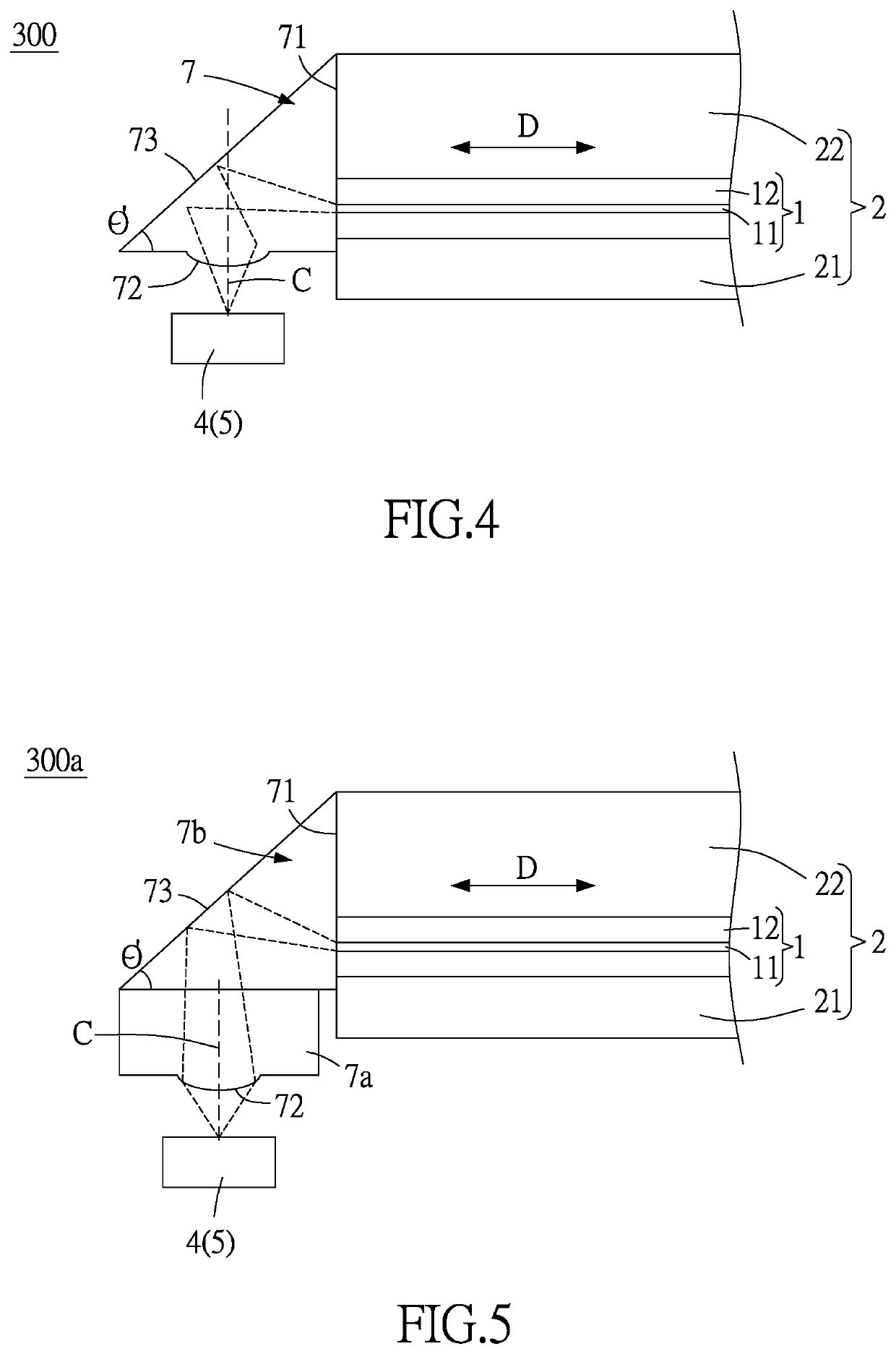 Terminal portion structure of optical transmission element