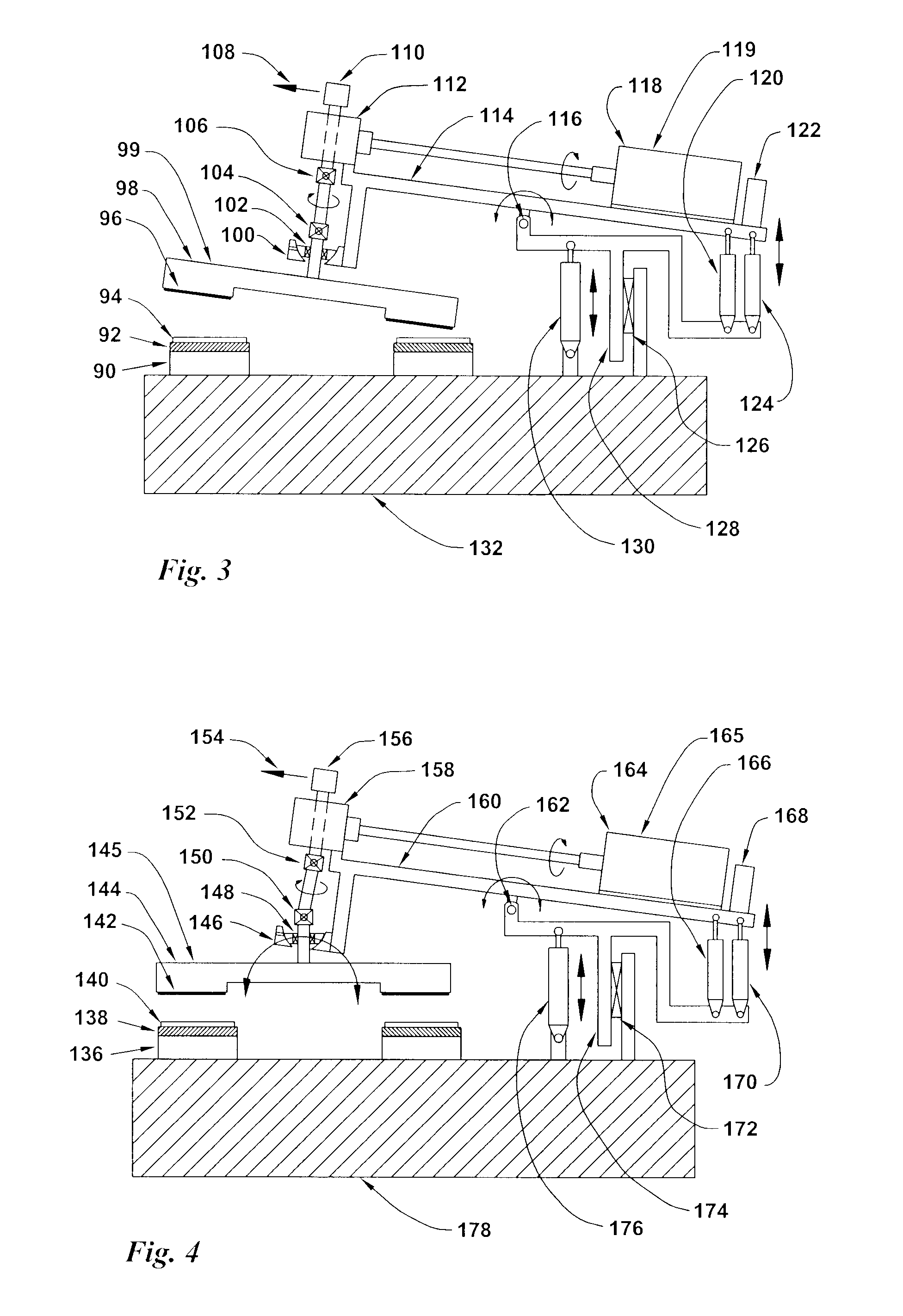 Pivot-balanced floating platen lapping machine