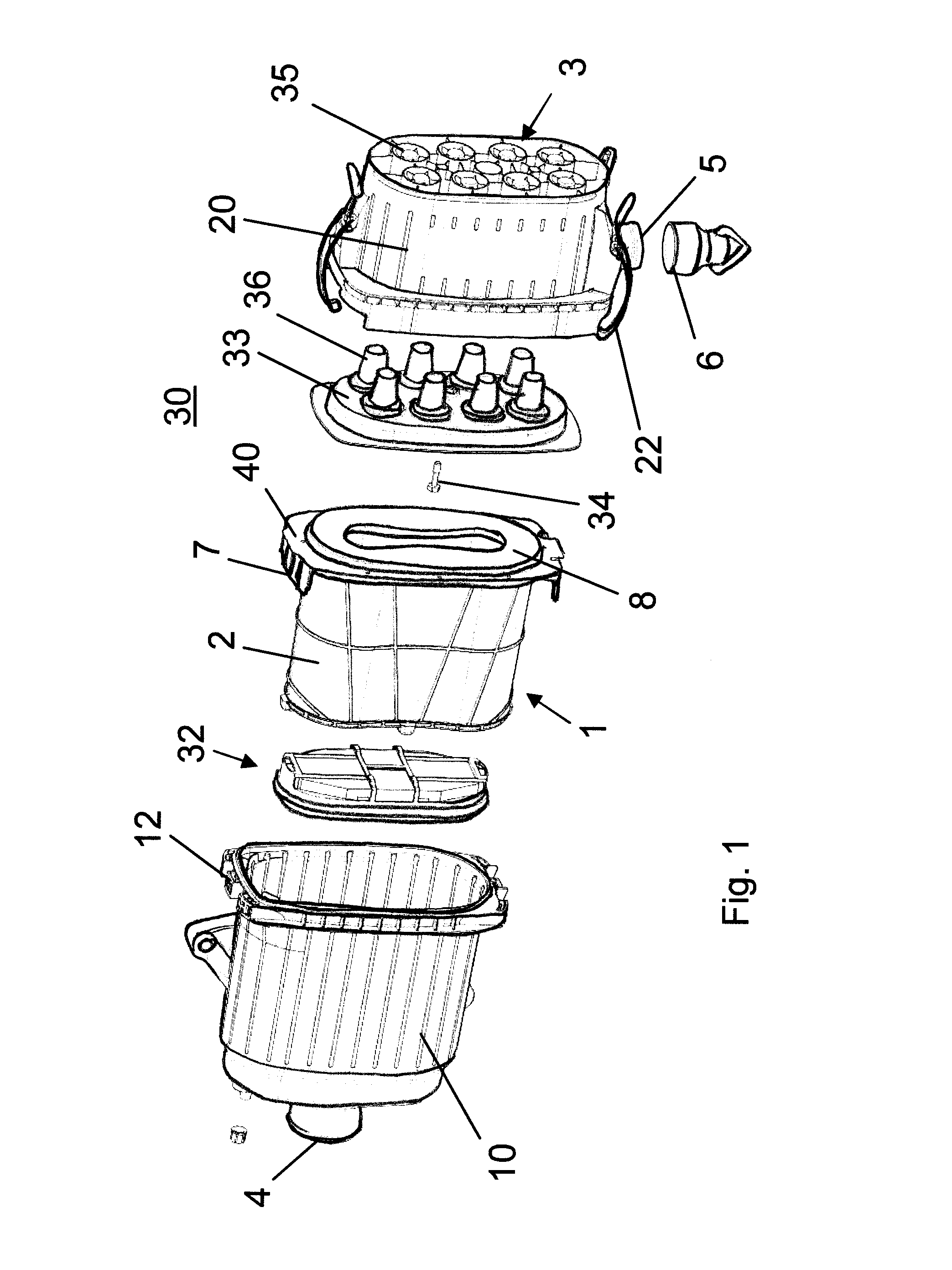 Air filter system and filter element