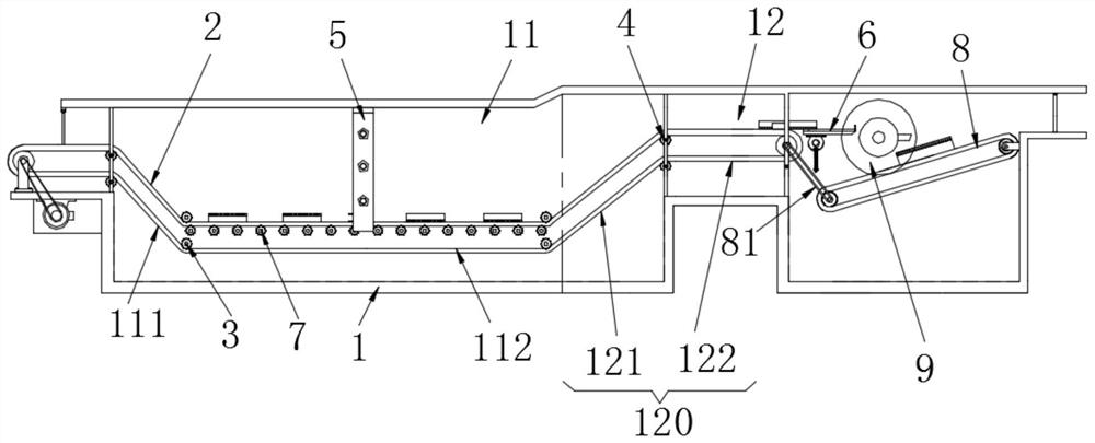 High-efficiency pickling and draining tank for radiator processing