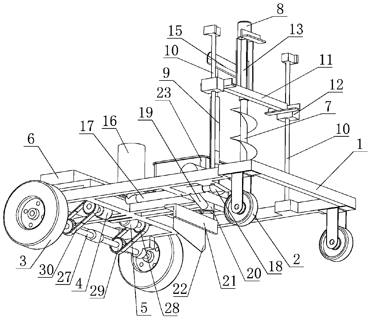 Full-automatic fruit tree rhizosphere fertilizing machine