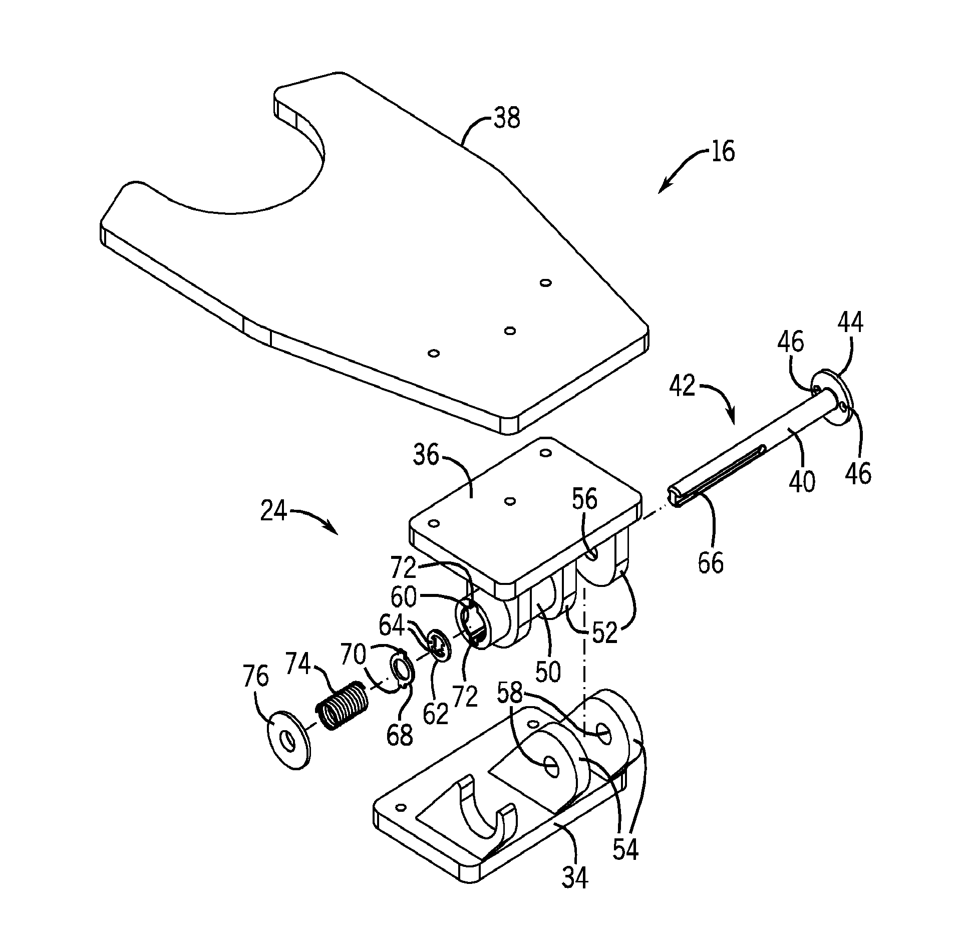 Hinge assembly for vehicle interior trim component