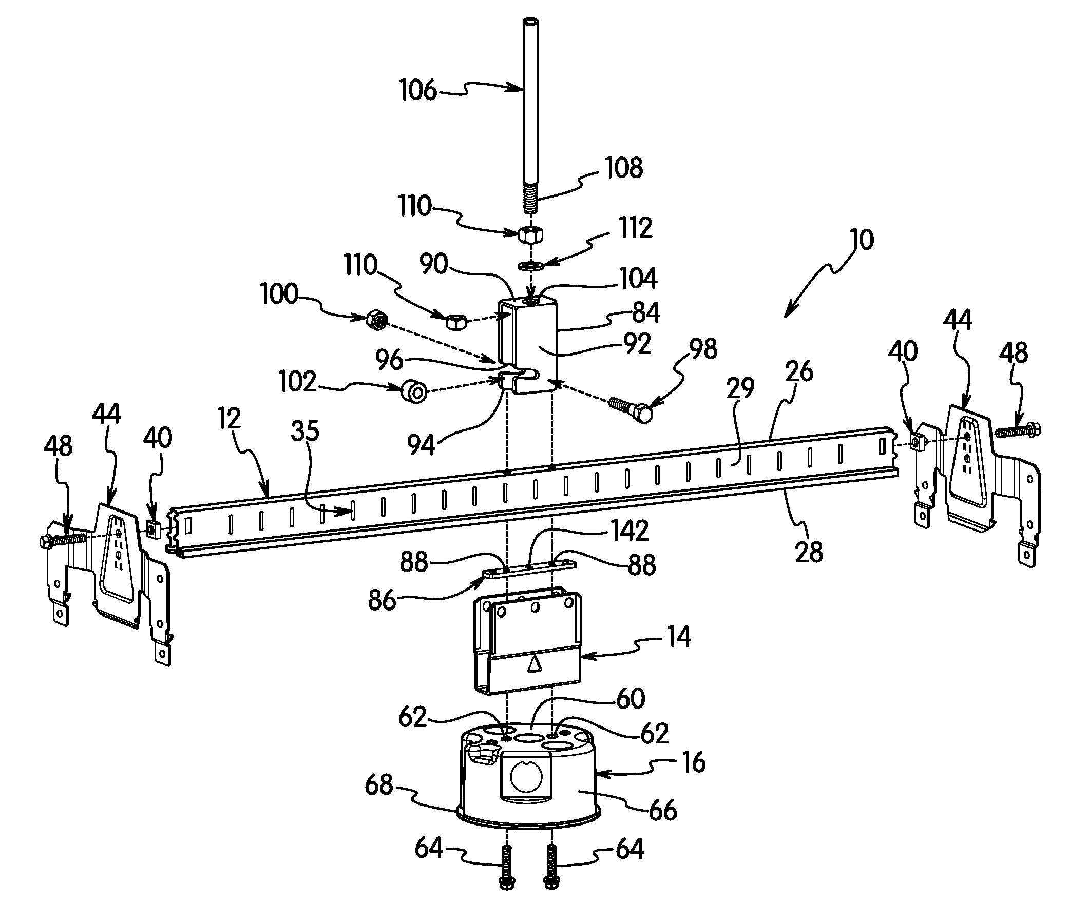 Mounting brace assembly for mounting an electrical box