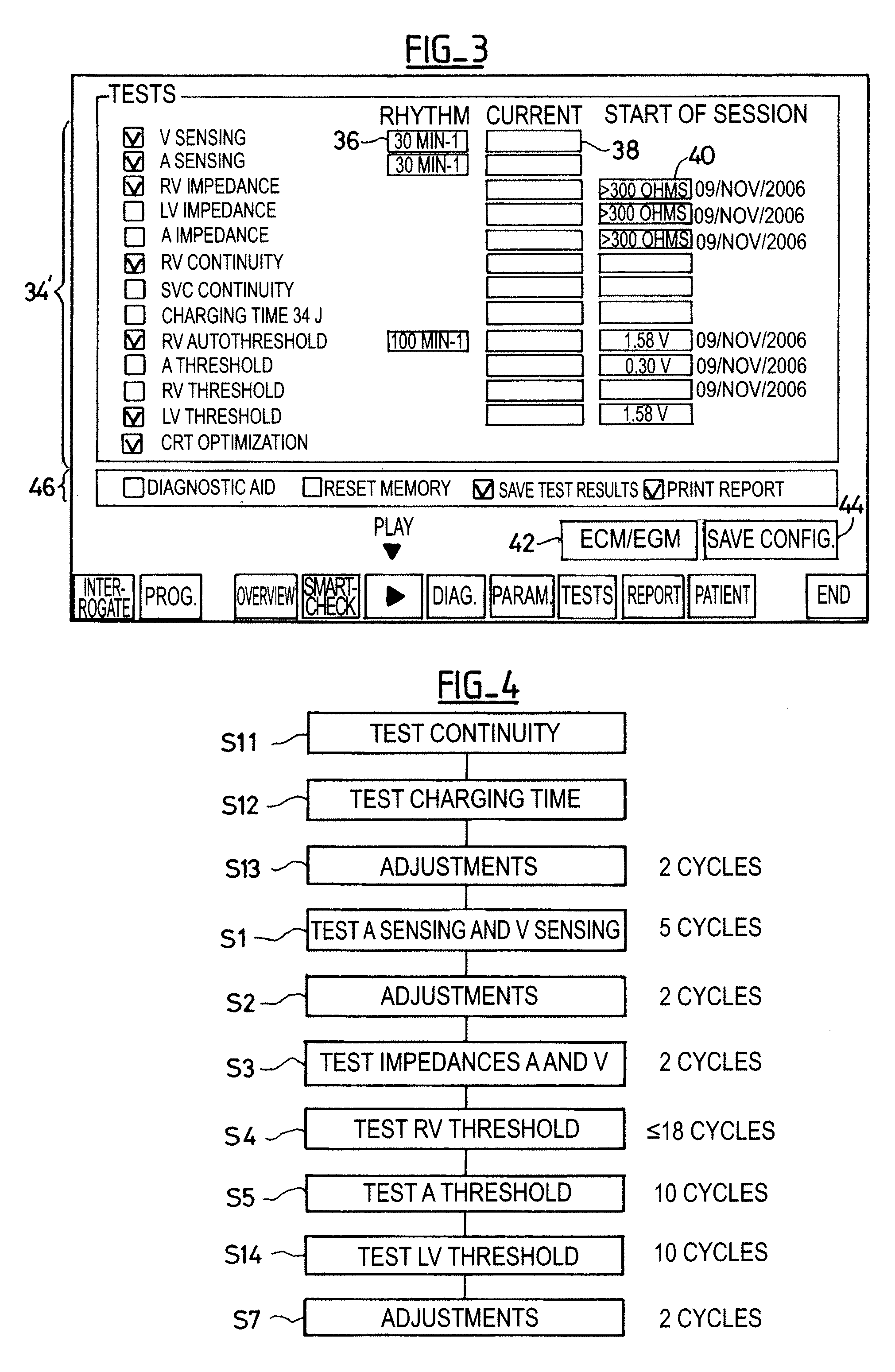 Programmer for cardiac implantable medical devices, having an accelerated test mode of the parameters