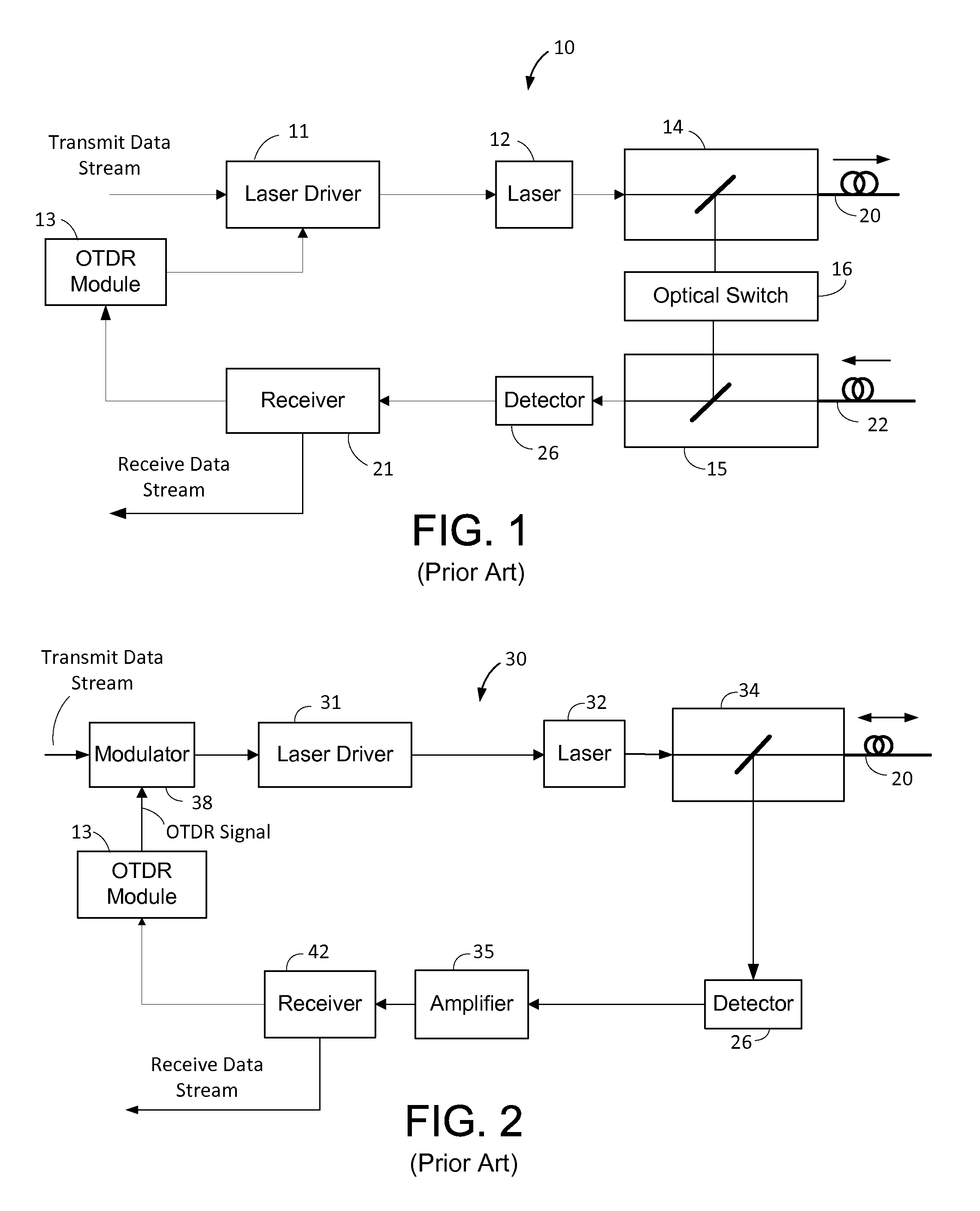 Optical communication devices having optical time domain reflectometers