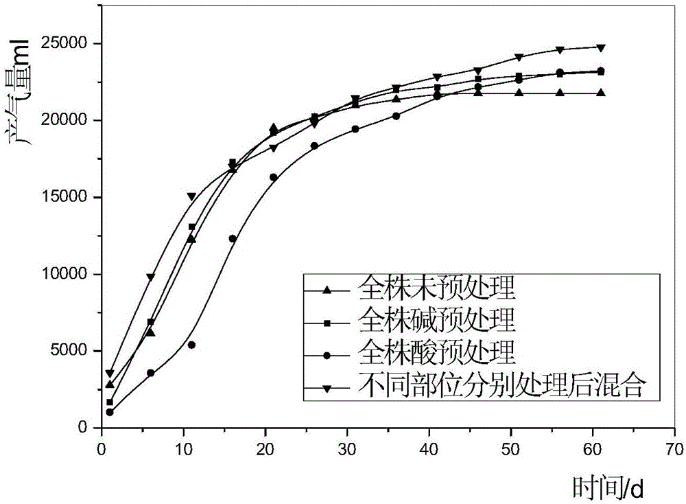 Pre-treatment method capable of improving anaerobic digestion biogas production efficiency of gramineous plants