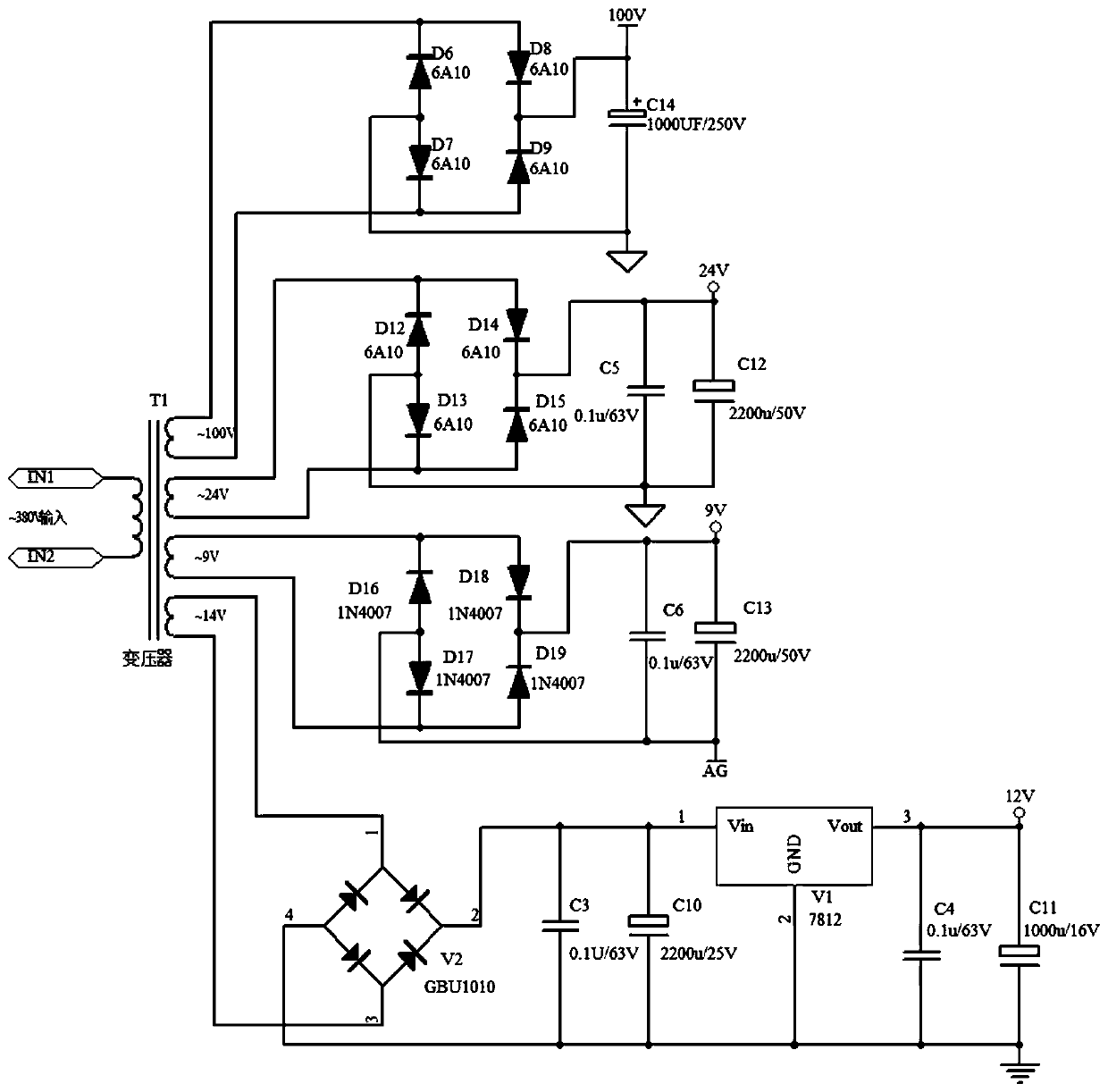 Switching circuit for controlling clutch and brake of loom and working method of switching circuit