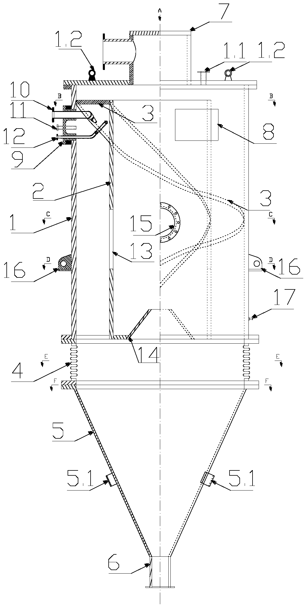 Activated sludge cracking and separating integrated device and process