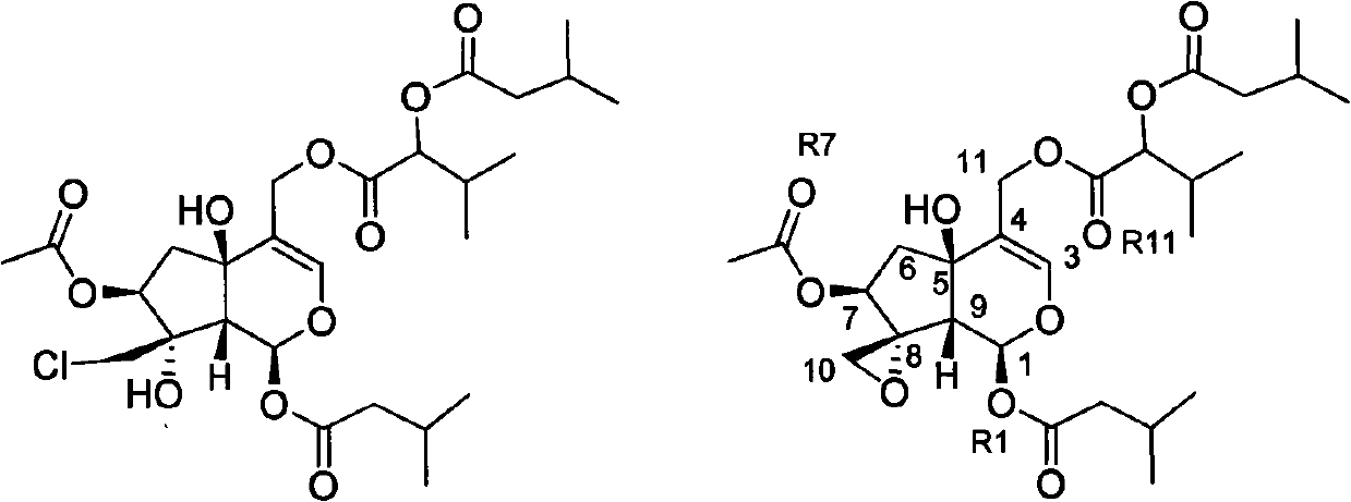 Application of iridoid compound to preparation of ovarian cancer resistance medicament