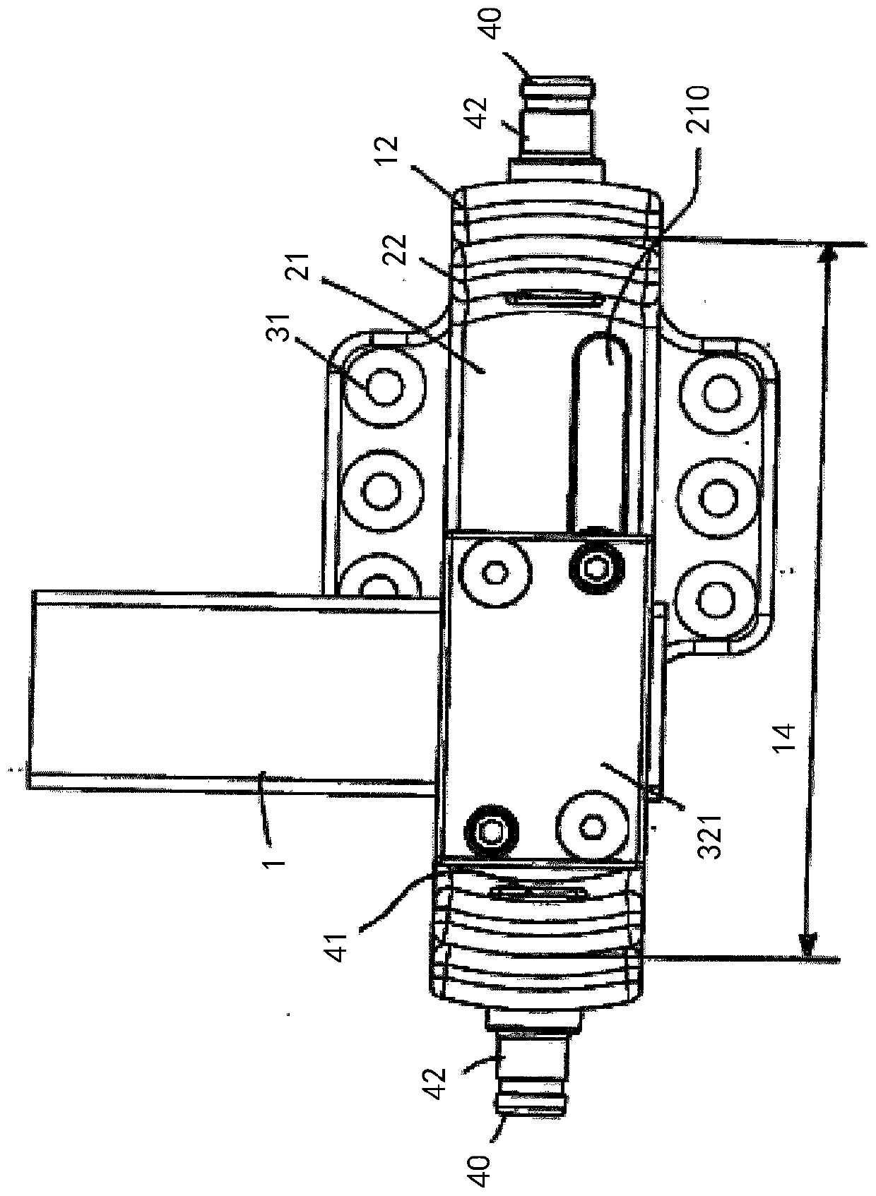 Adjusting device, and orthosis having adjusting device