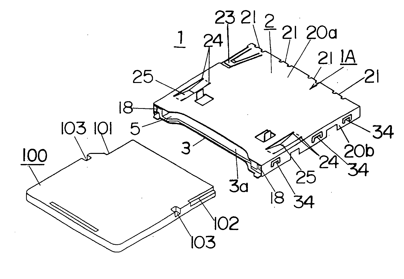 Connector for memory card