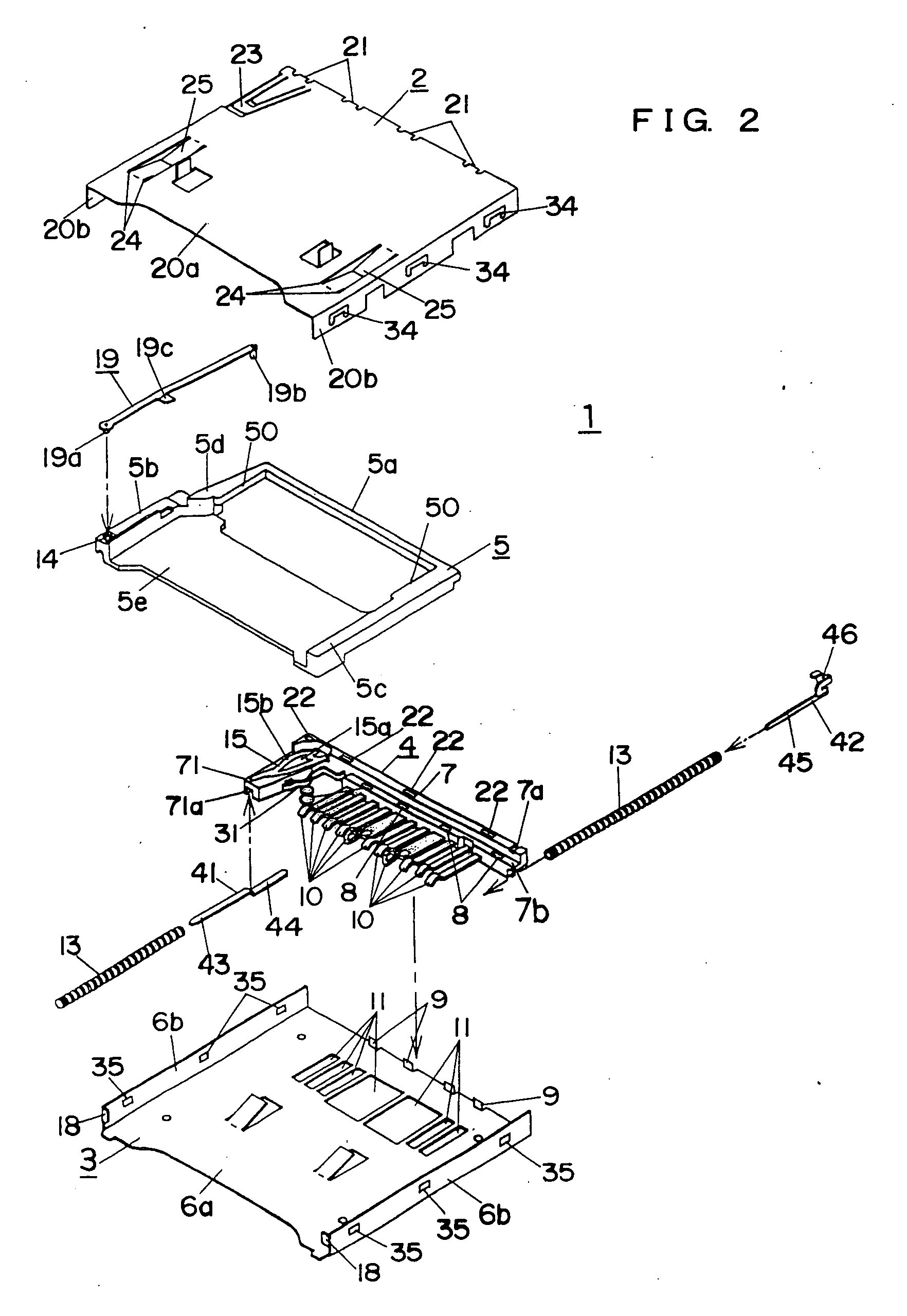 Connector for memory card