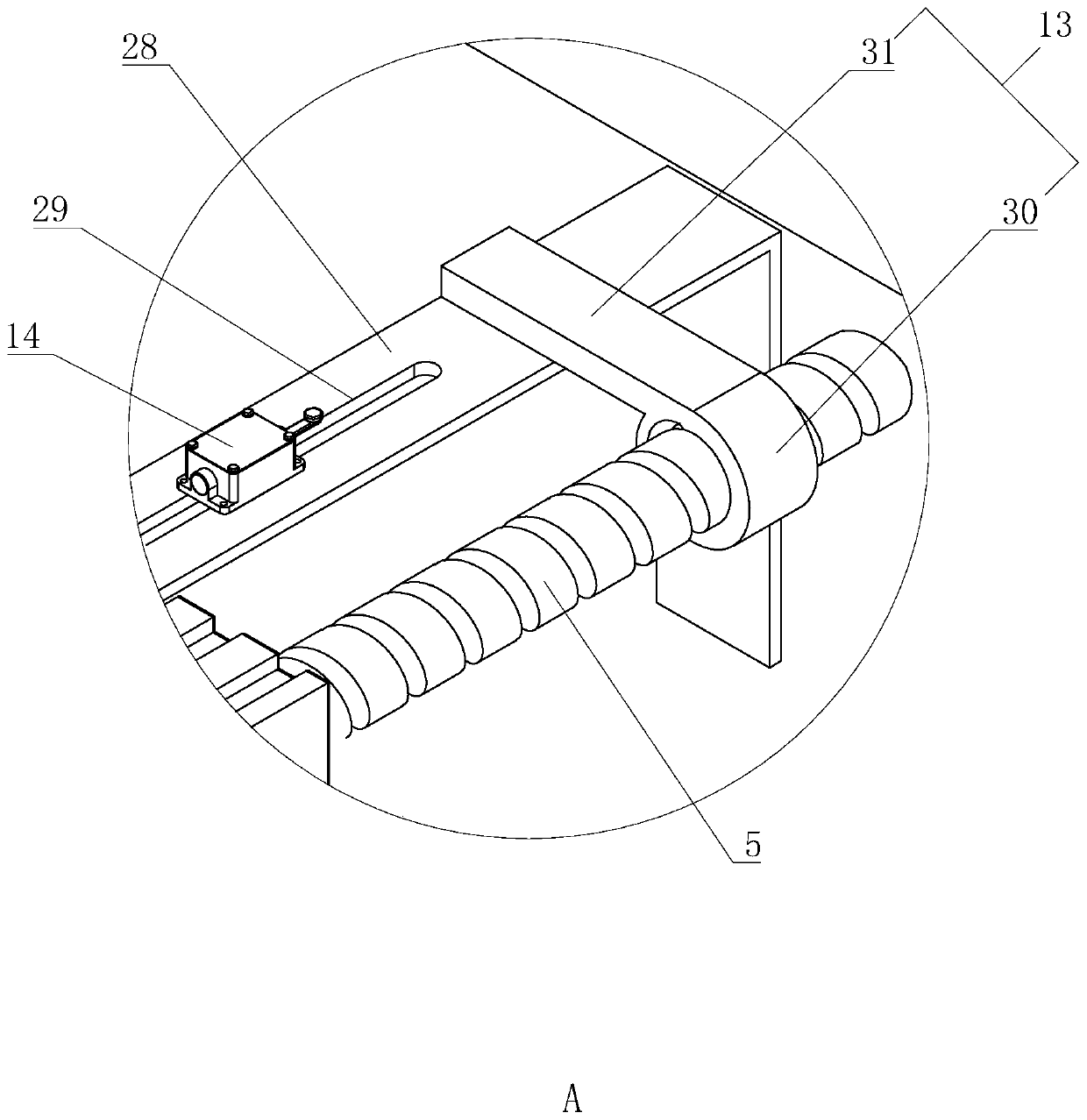 Tensioning device of steel wire rope of bulk machine