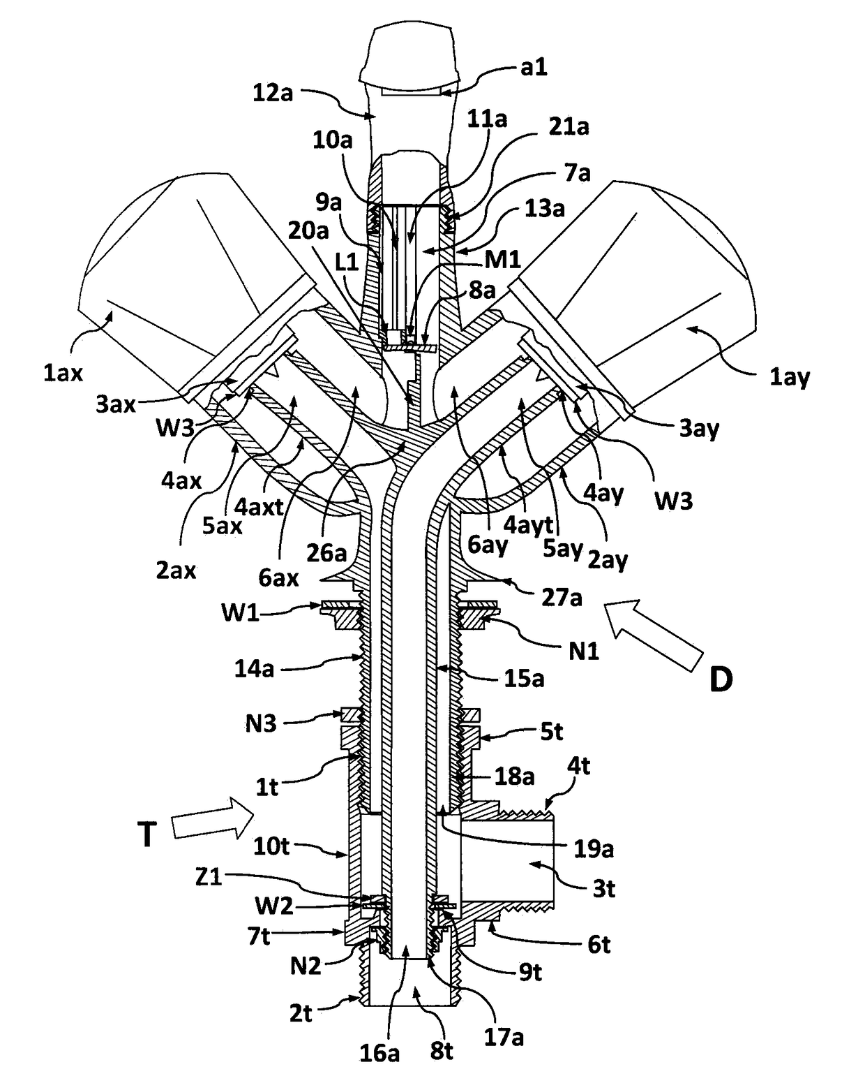 Fluid mixer tap or valve