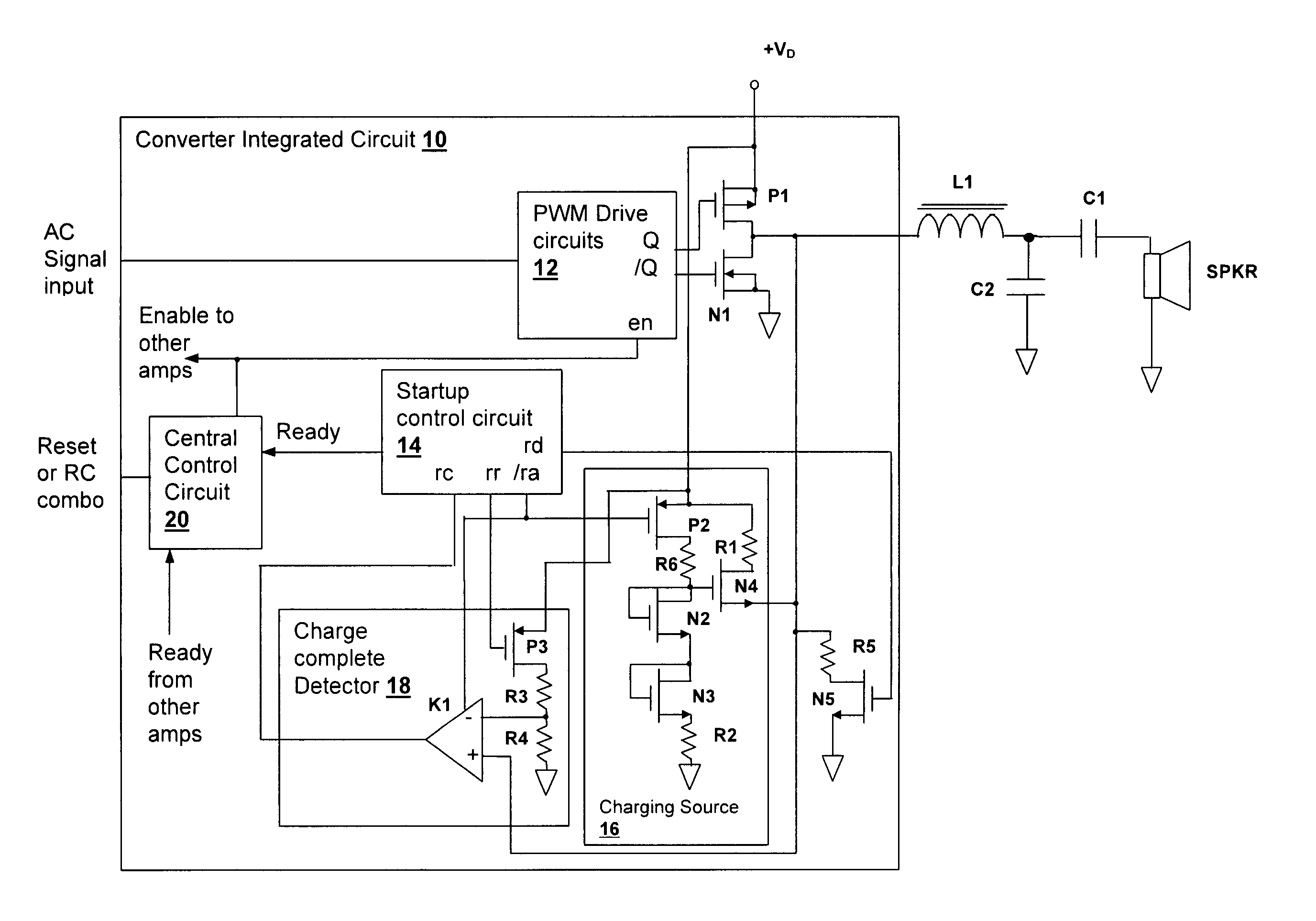 Pre-charge apparatus and method for controlling startup transients in a capacitively-coupled switching power stage