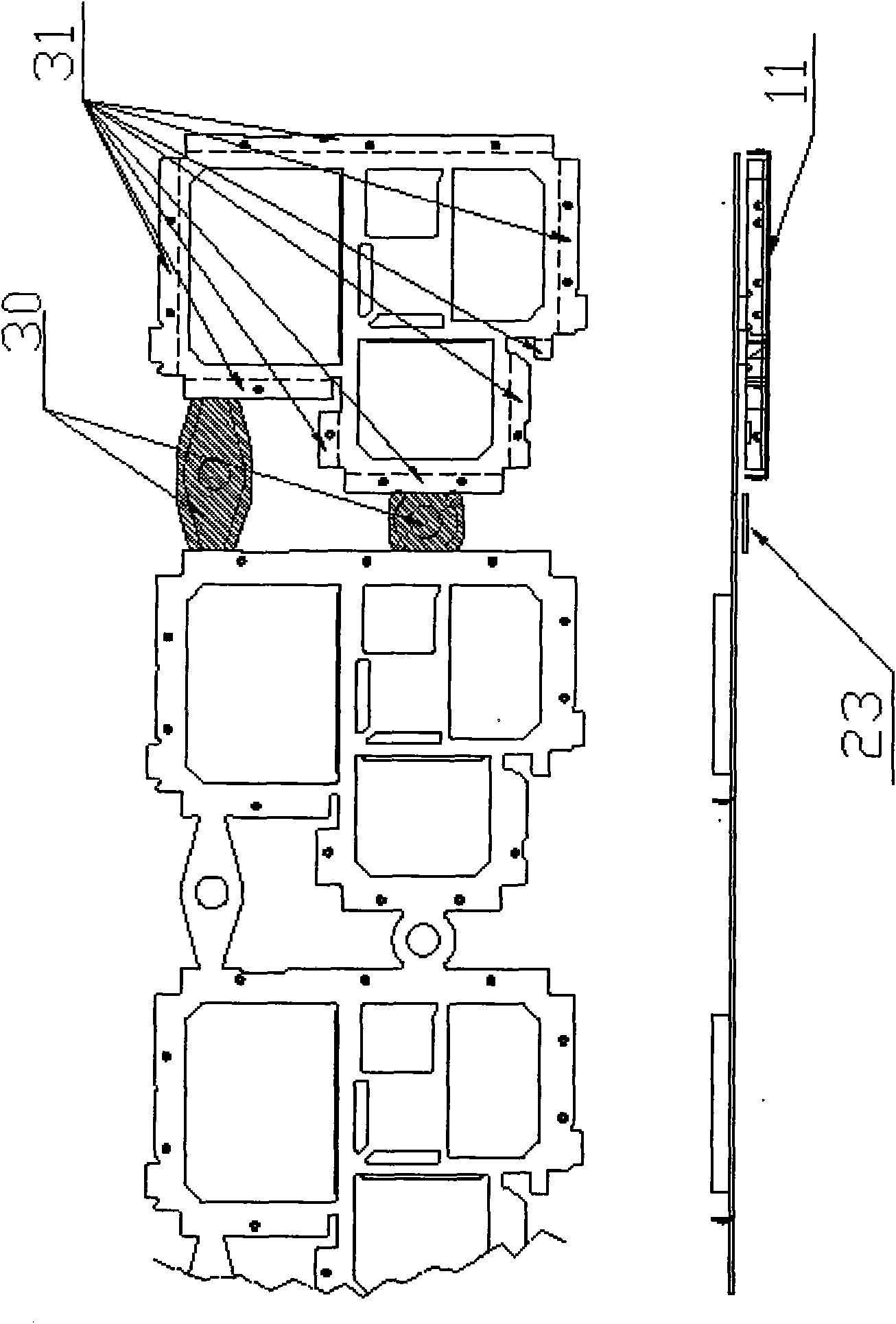 Stamping die for forming punching scrap and peripheral flanging simultaneously